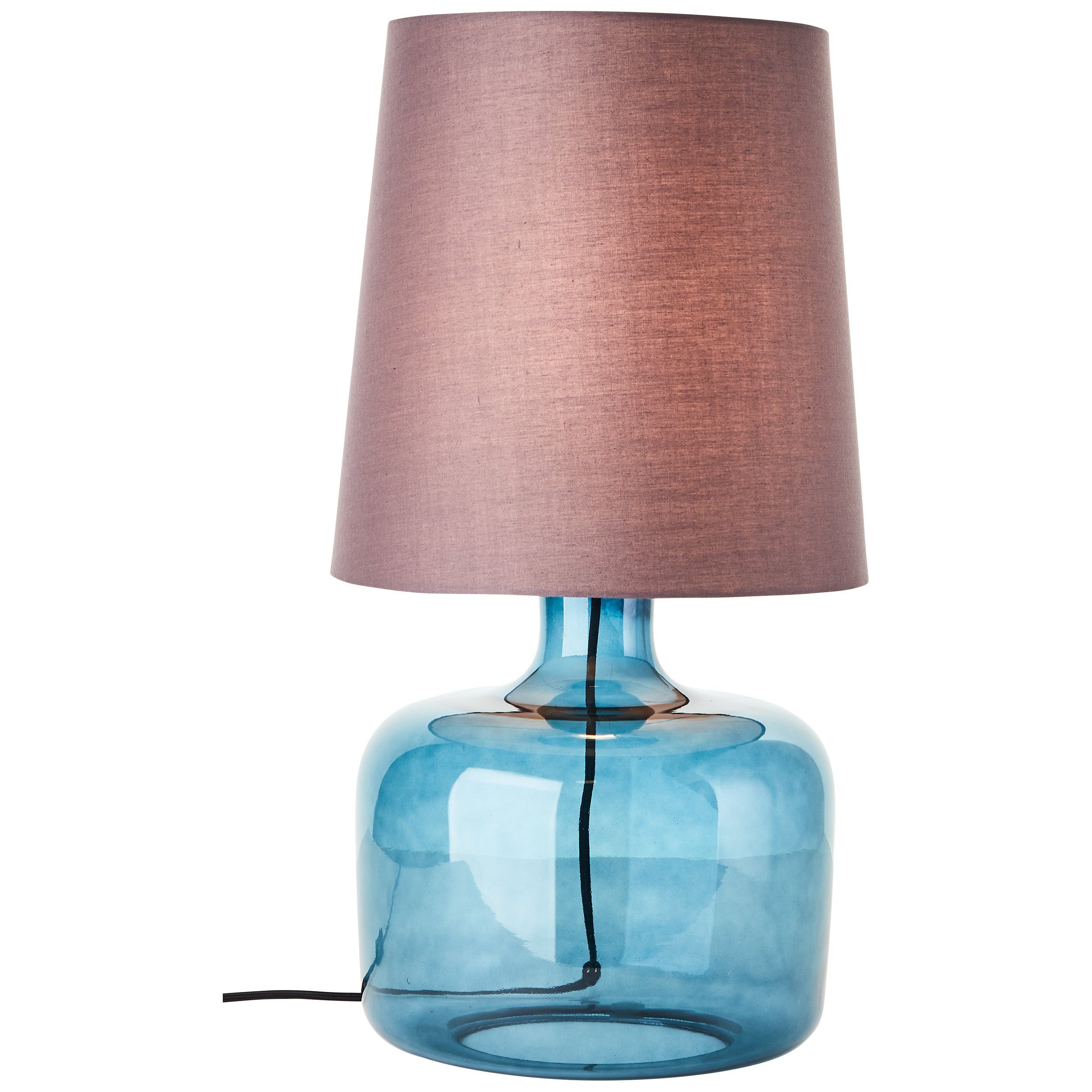 Brilliant Leuchten Tafellamp Hydra Ø 29,8 cm, E27, glas/textiel, taupe/donkerblauw