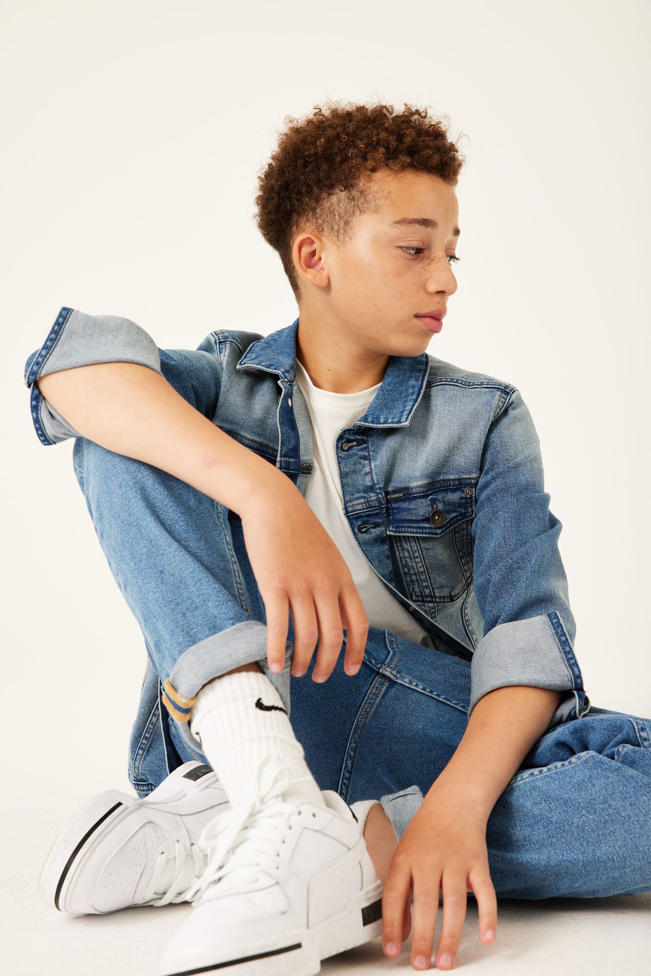 Garcia Dad-jeans Dalino voor jongens, met verwoeste effecten