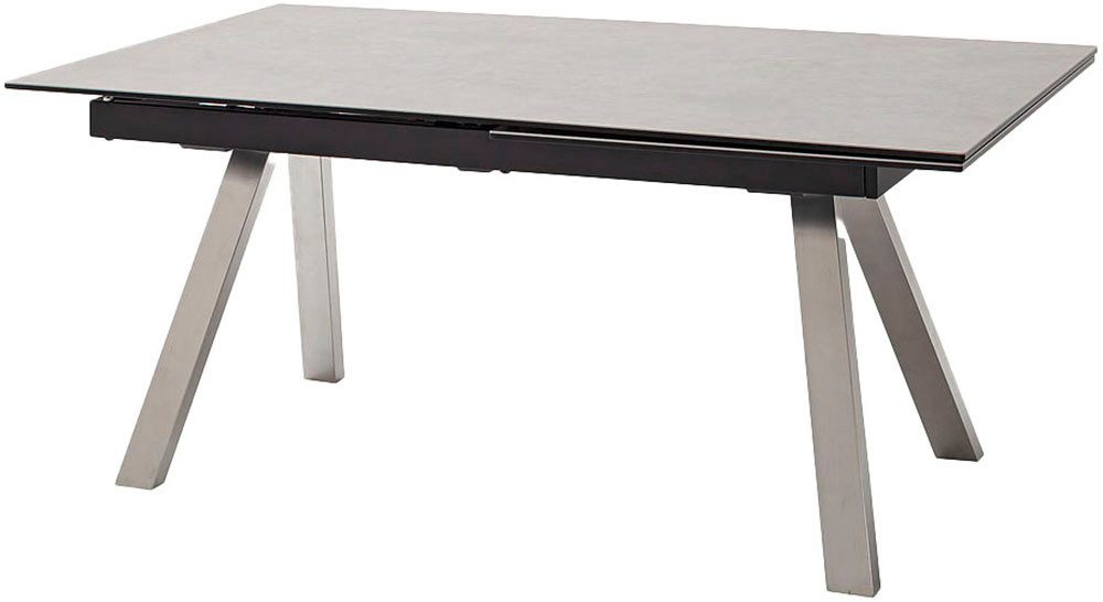 MCA furniture Eettafel TOBAGO uitschuiftafel 180-260 cm Keramiek, roestvrij staal, uitschuifbaar, tafelblad 13 mm