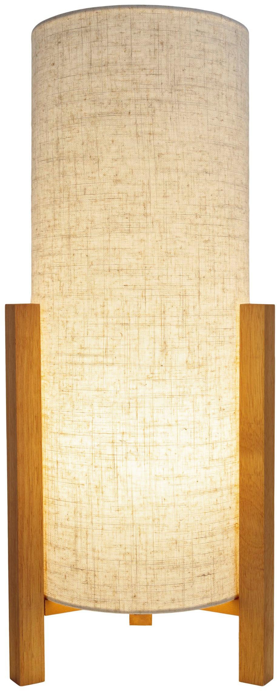 näve Tafellamp Matida 1xe27 excl., houten frame, textielkap natuur, h: ca. 110cm, d: ca.20cm (1 stuk)