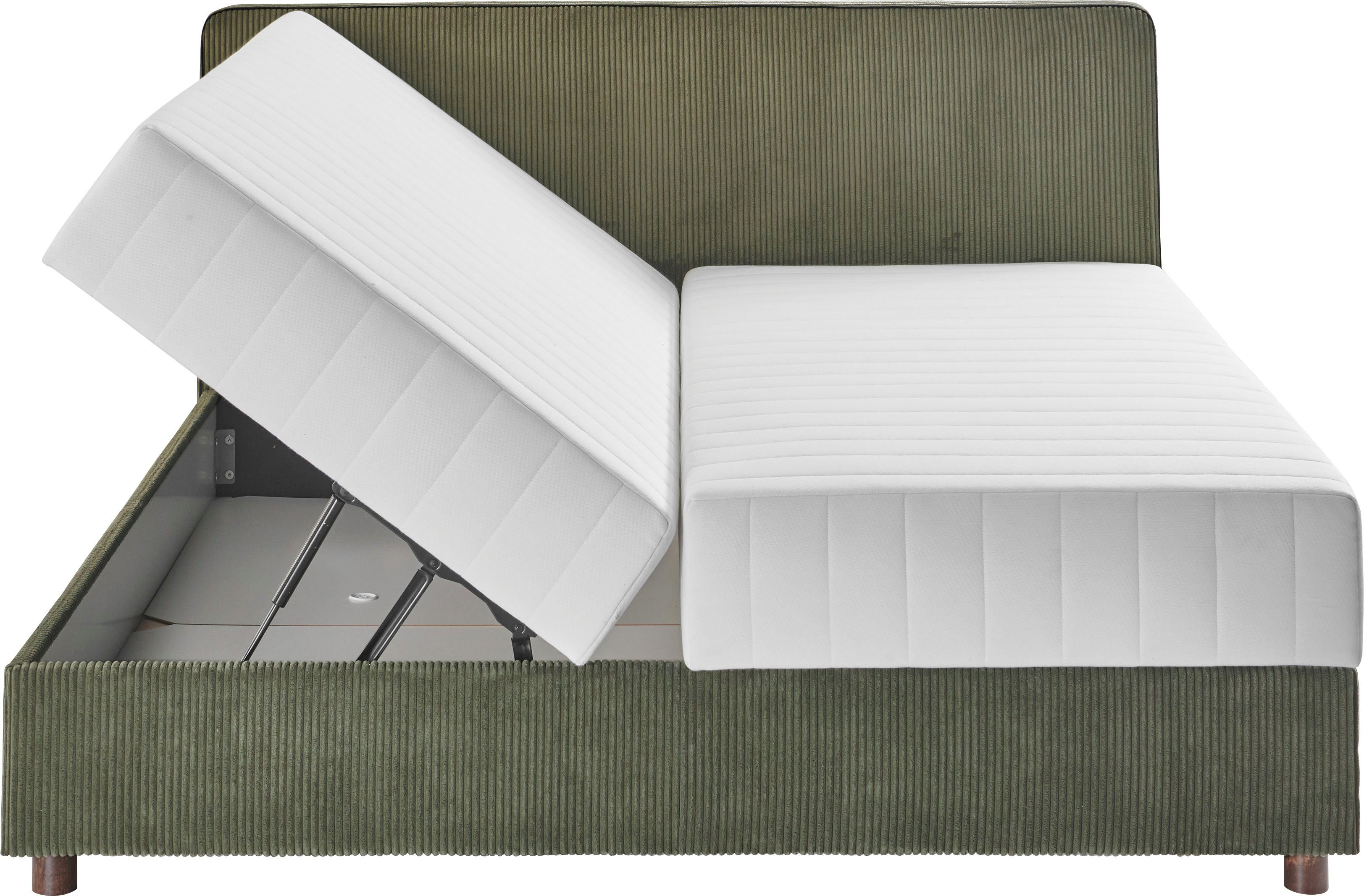 ATLANTIC home collection Bed Corinna Boxspring bed incl. opbergruimte, ribfluweel, verkrijgbaar in verschillende breedtes