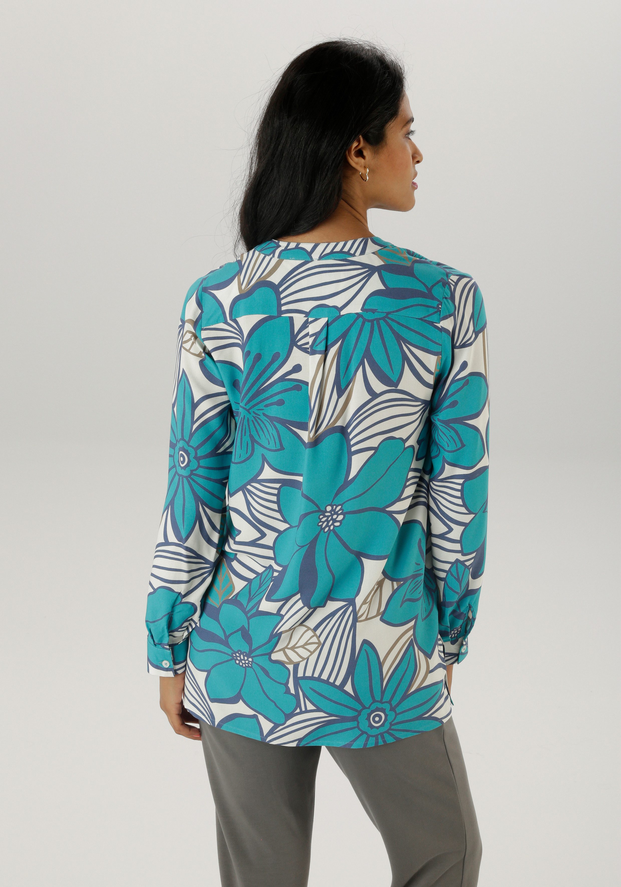 Aniston SELECTED Blouse zonder sluiting met schilderachtig bloemenprint - nieuwe collectie
