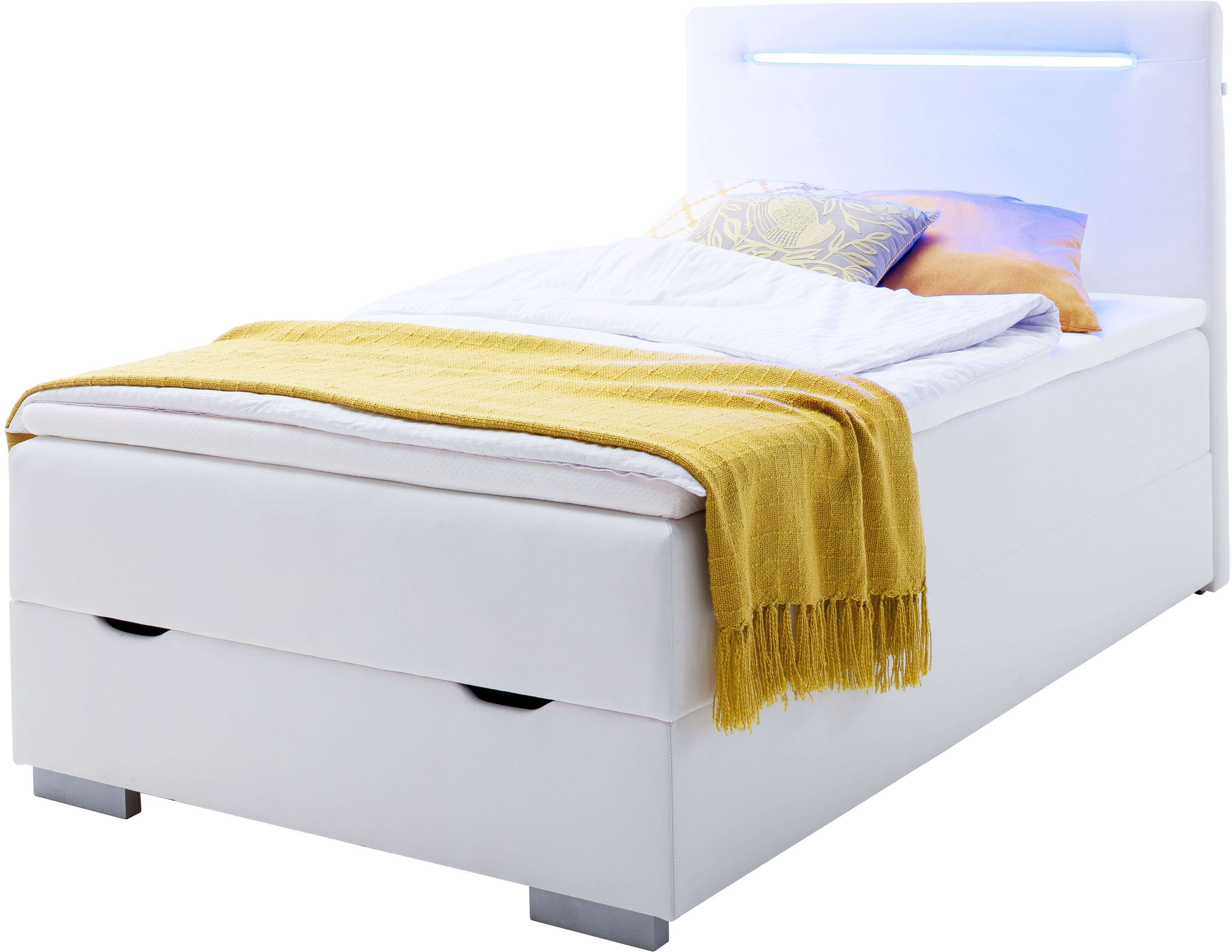 meise.möbel Boxspring Las Vegas 2 inclusief ledverlichting in het hoofdbord, met bedkist en topmatras