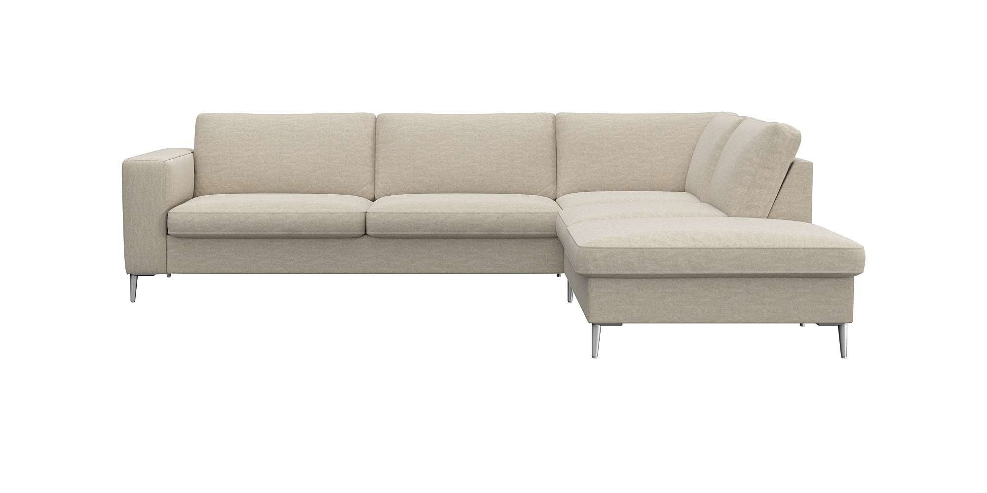 FLEXLUX Hoekbank Fiore, super zitcomfort door koudschuim in de zitting, L-vorm wit, hoekbanken