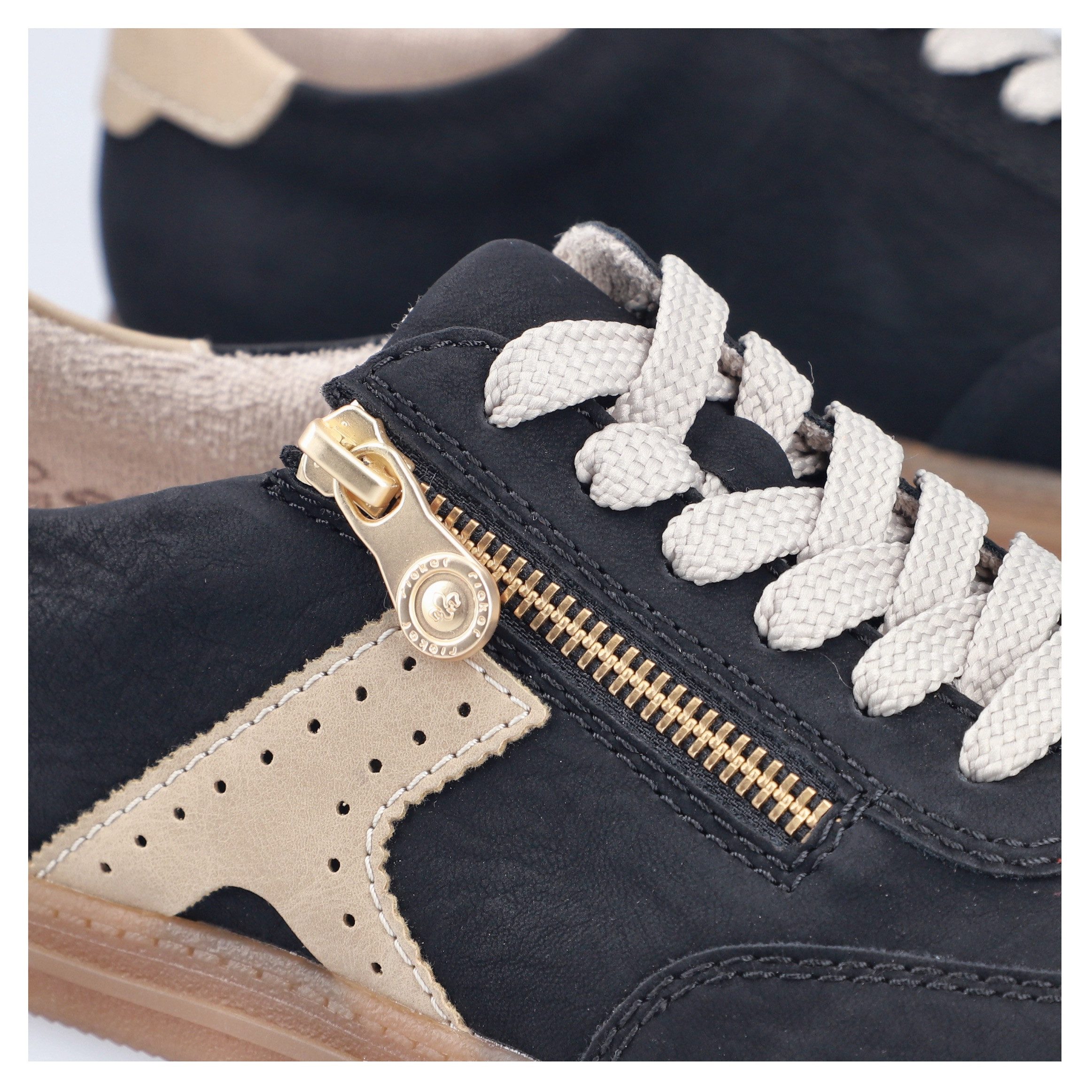 Rieker Sneakers , lage schoen, vrijetijdsschoen, veterschoen met ritssluiting