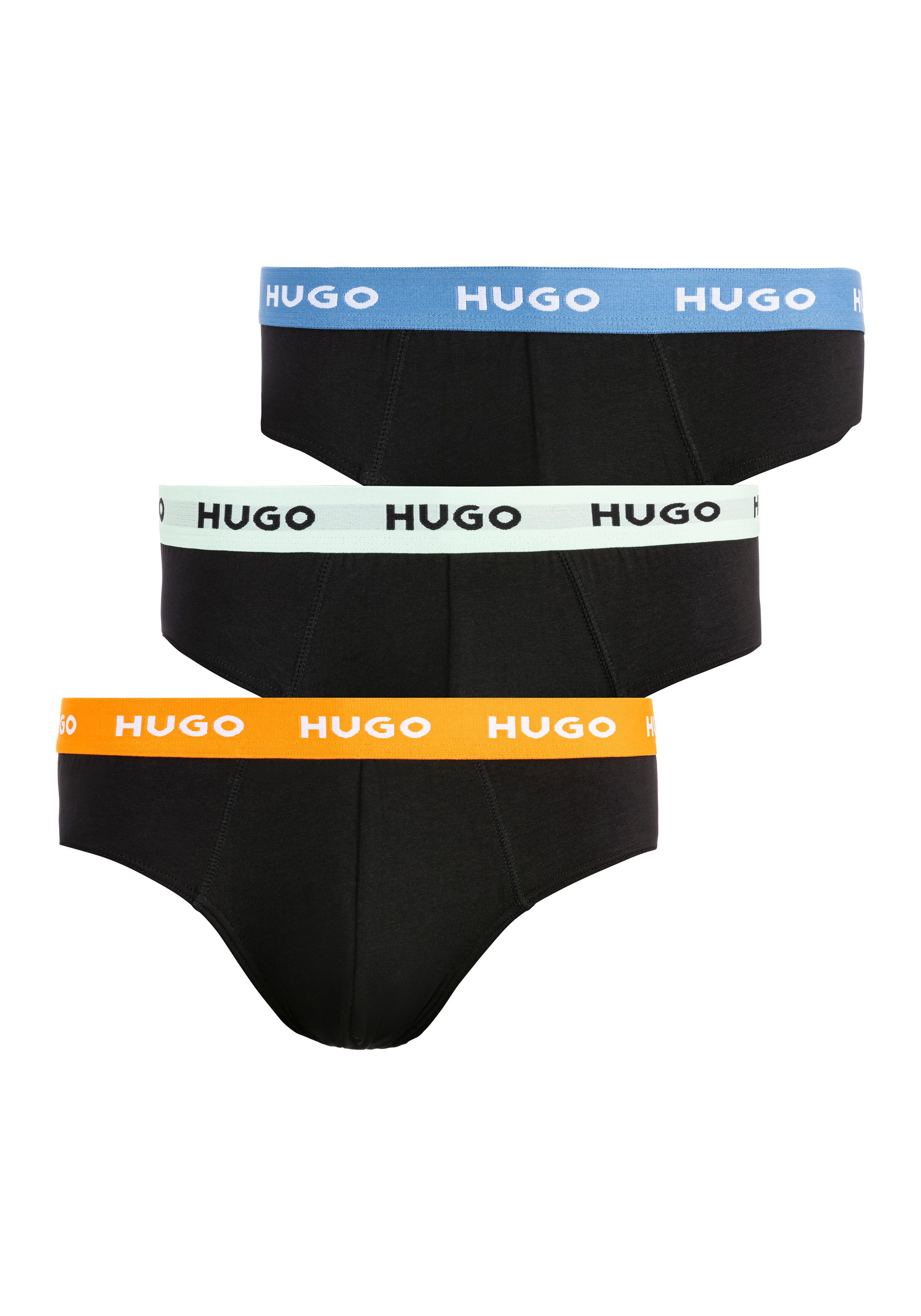 HUGO underwear Heupslip HIPBRIEF TRIPLETPACK met contrasterende logo-band