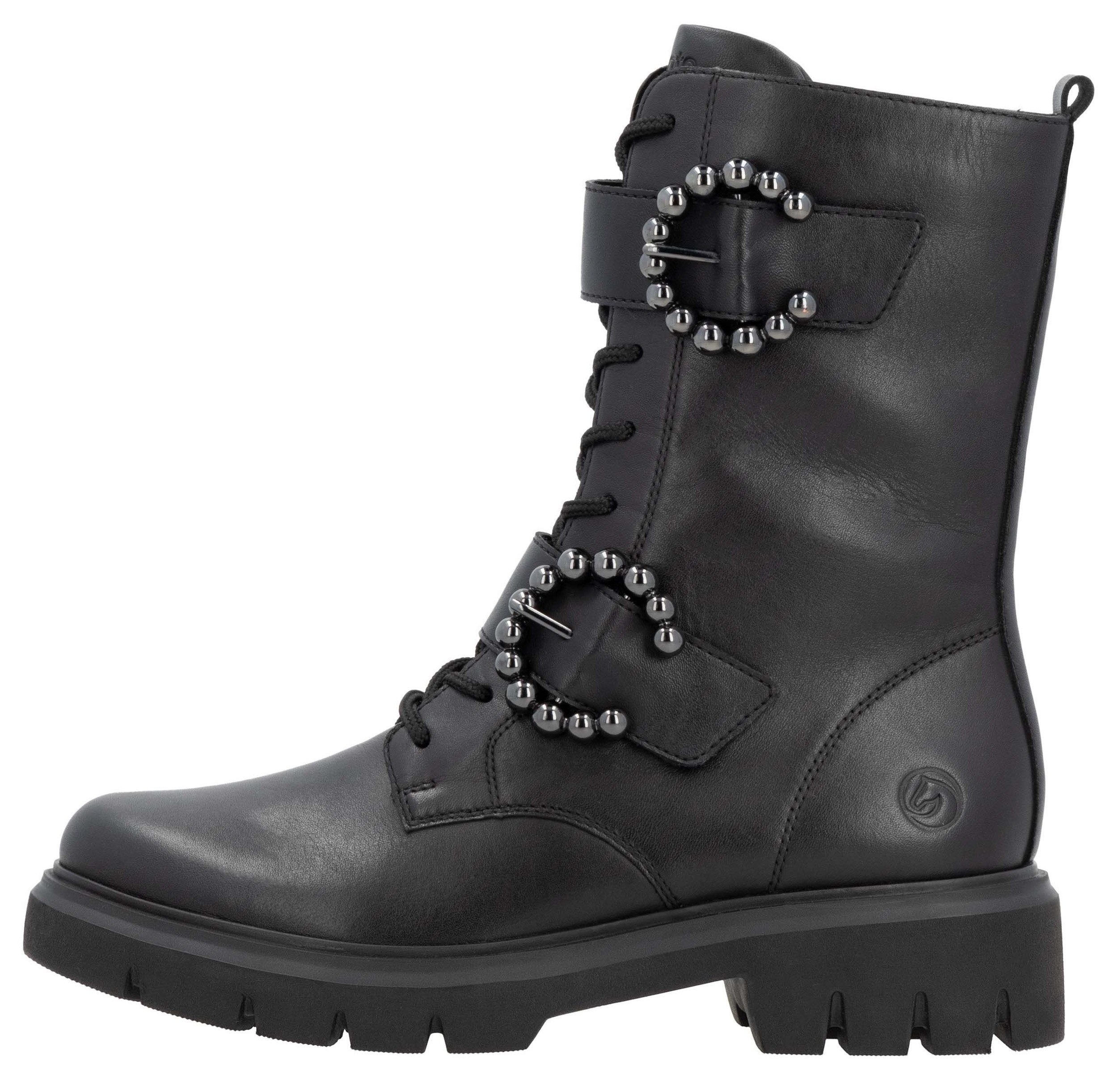 Remonte Veterlaarsjes blokhak, herfstmode, veterschoenen met binnenrits