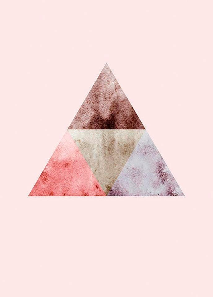 Komar Wanddecoratie Triangles top Red Wanddecoratie - zonder lijst (1 stuk)
