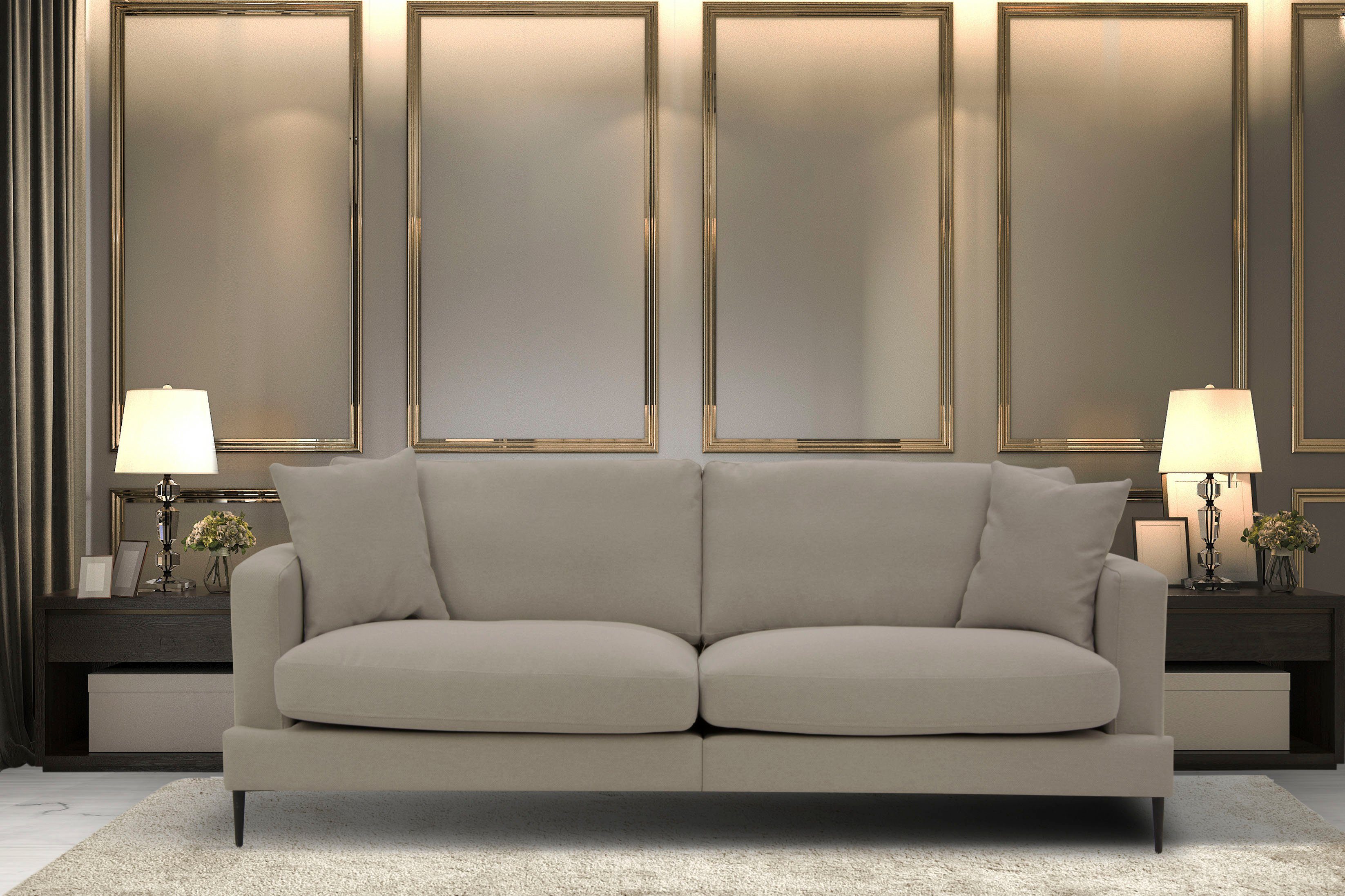 Leonique 3-zitsbank Cozy elegante designbank, afmetingen B/D/H: 211/97/80 cm bruin, 3-zitsbanken