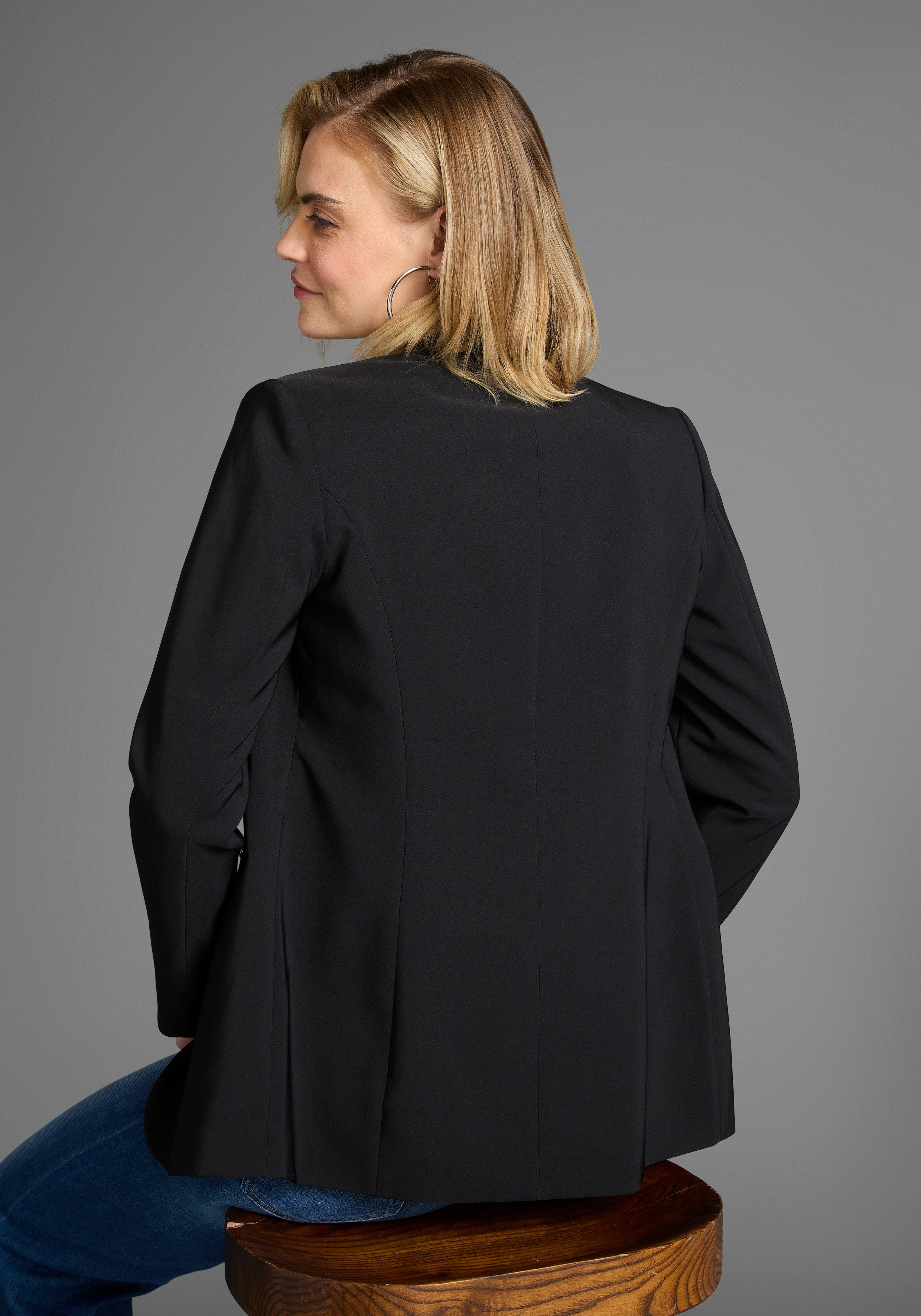 Laura Scott Lange blazer met contrasterend binnenfutter