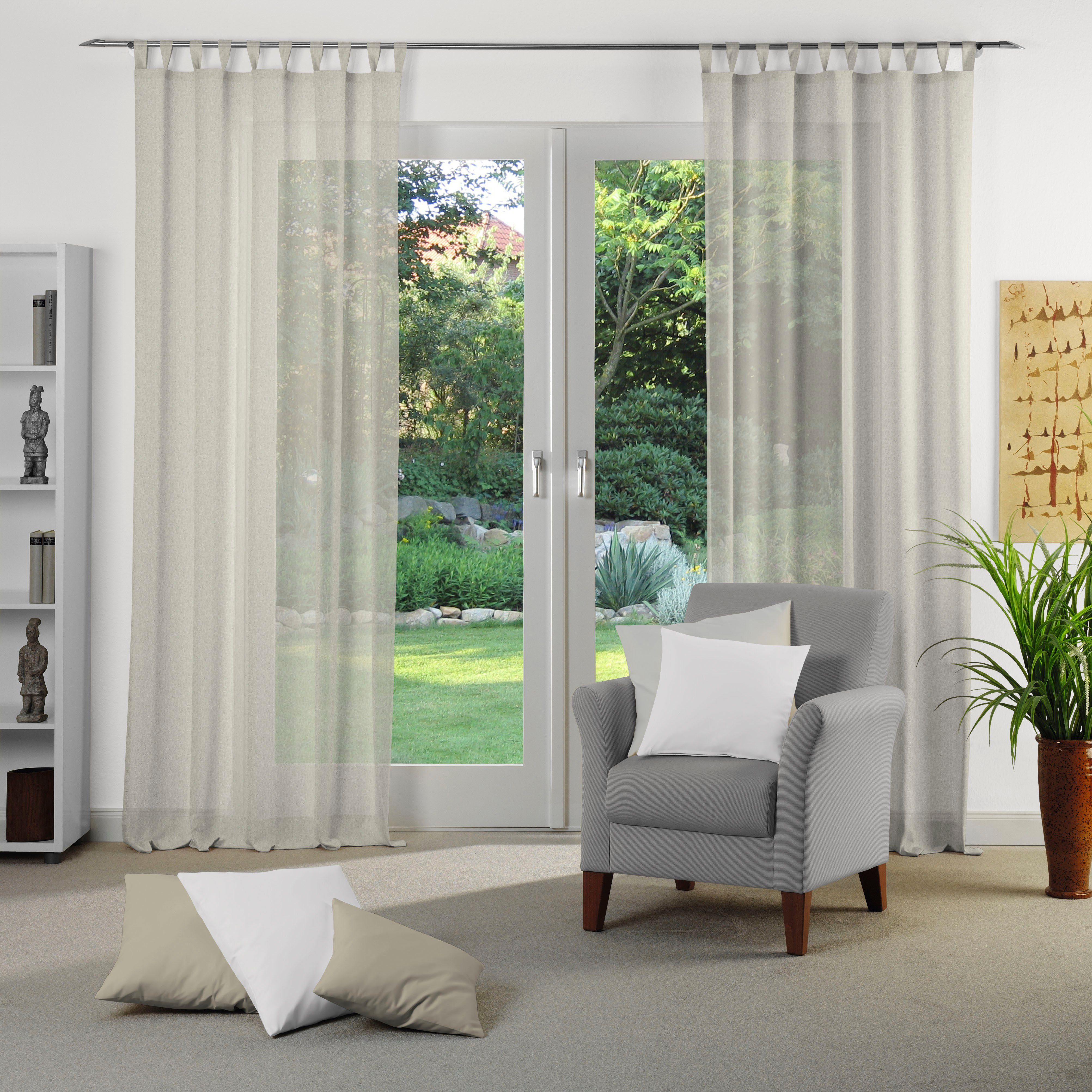 andas Gordijn Elby 1 transparant, basic, monochroom, tot 295 cm lengte (1 stuk)