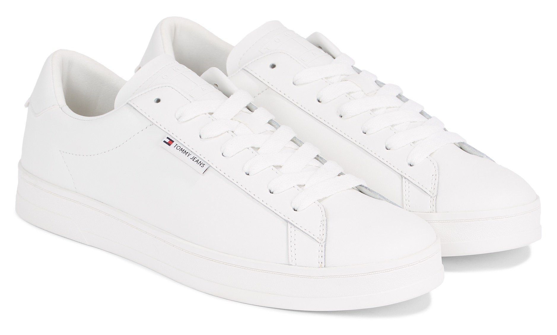 TOMMY JEANS Sneakers TJM LEATHER LOW CUPSOLE met label, vrijetijdsschoen, lage schoen, veterschoen