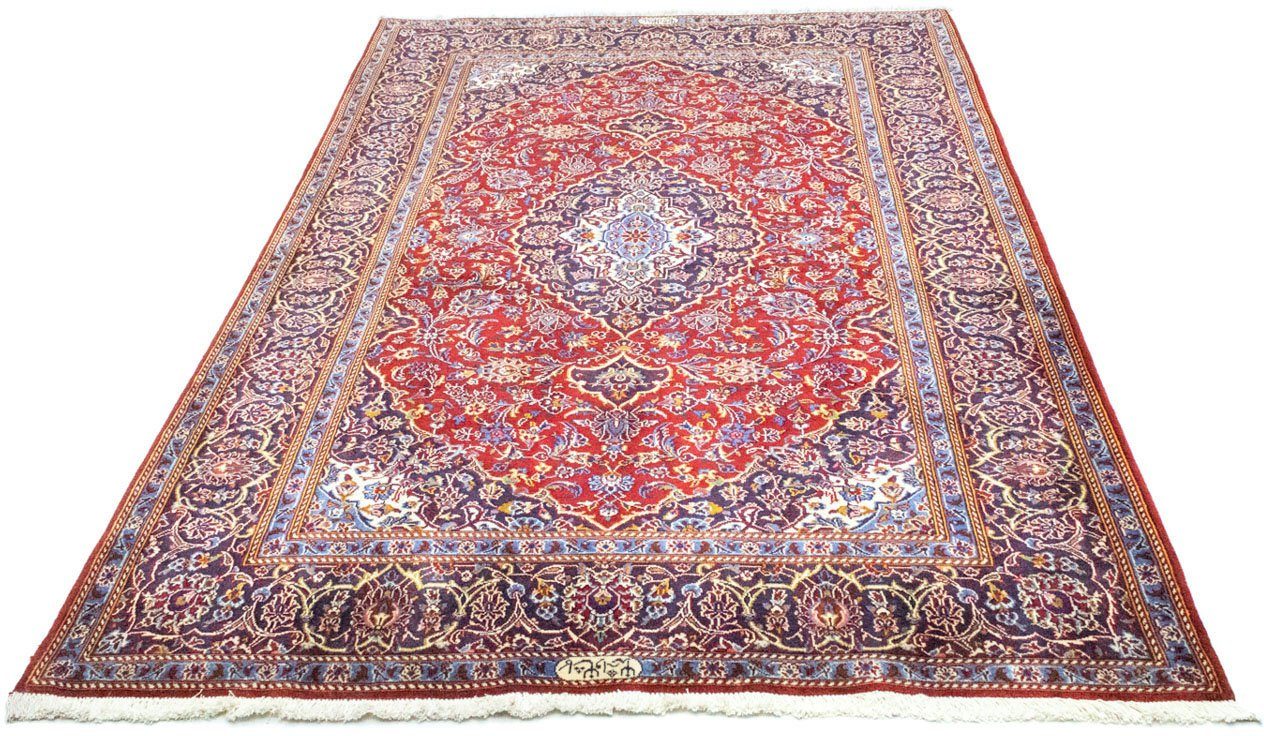 morgenland Wollen kleed Keshan medaillon rosso 222 x 140 cm Uniek exemplaar met certificaat