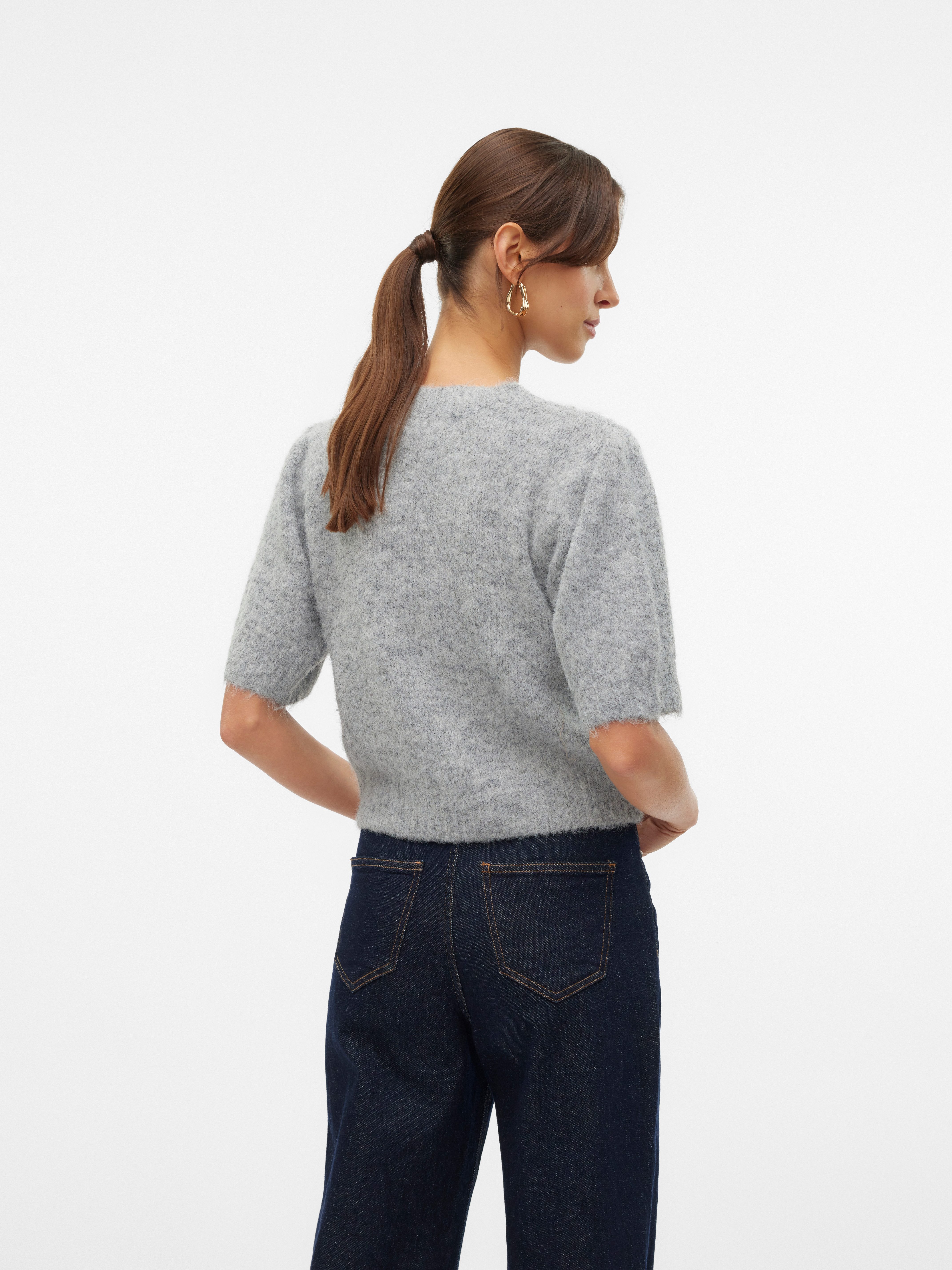 Vero Moda Gebreide trui VMNOVAH SS O-NECK PUFF PULLOVER GA NOOS