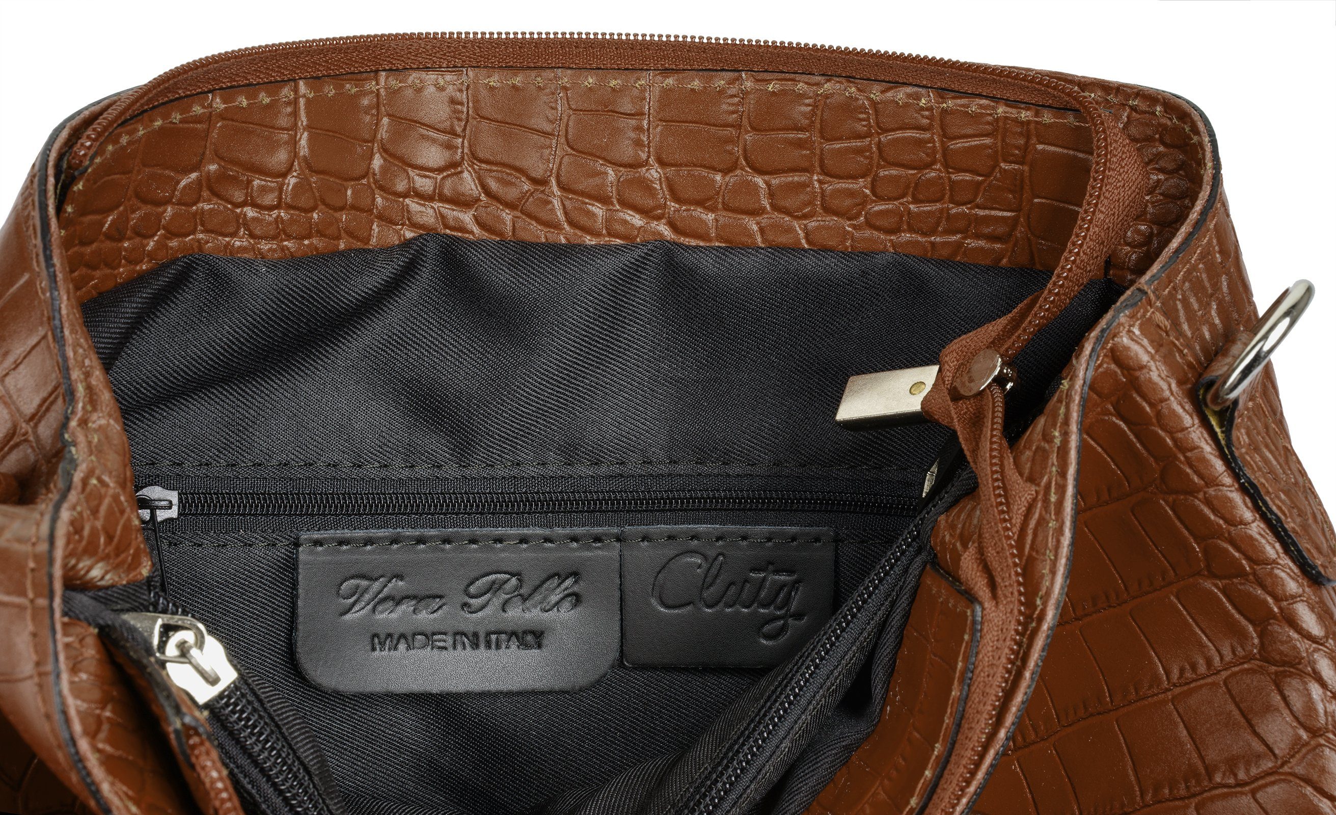 Cluty Schoudertas echt leer, made in italy