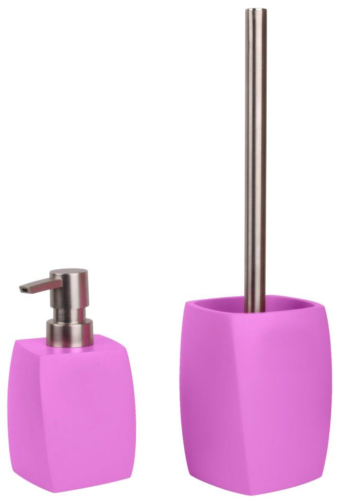 Sanilo Sets badkameraccessoires Wave Pink bestaand uit zeepdispenser en toiletborstel, mat (combi-set, 2-delig)
