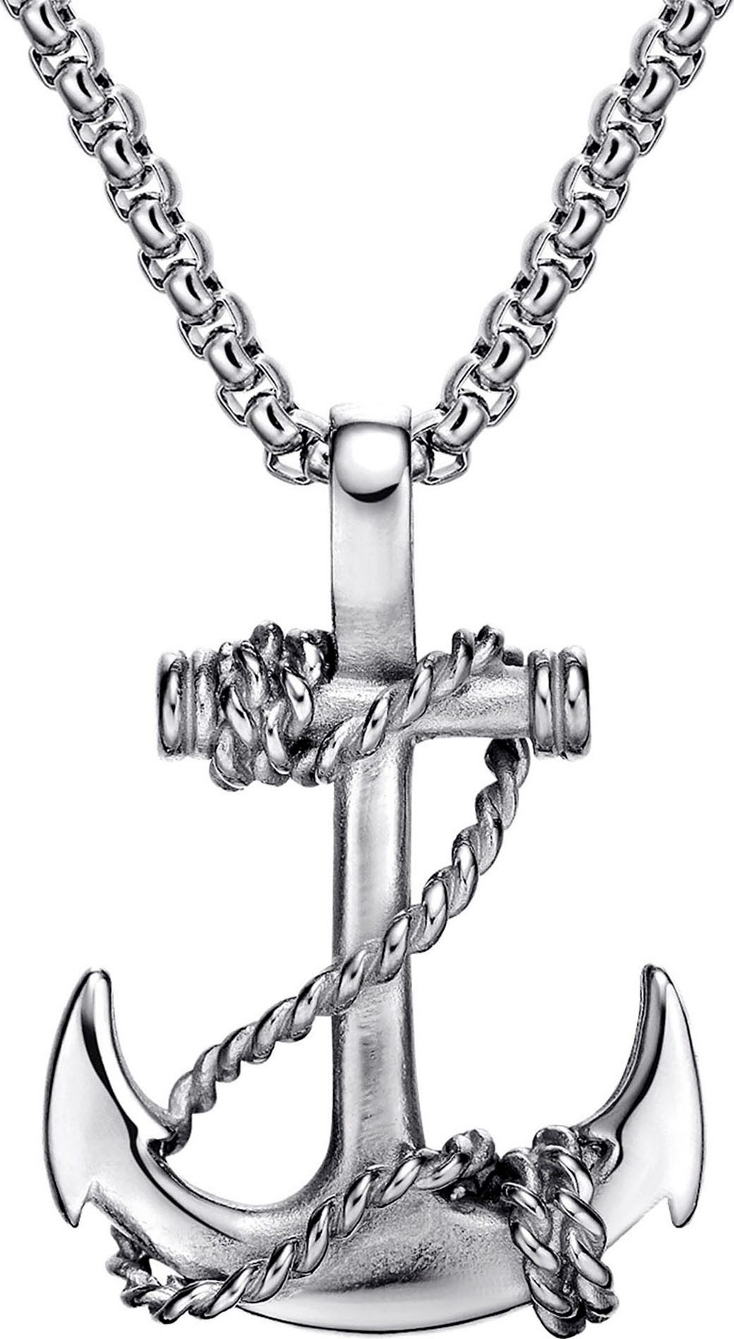 Firetti Ketting met hanger Sieraden cadeau roestvrijstalen halssieraden halsketting venezianerkette anker unisex kettingen zilver(kleur)