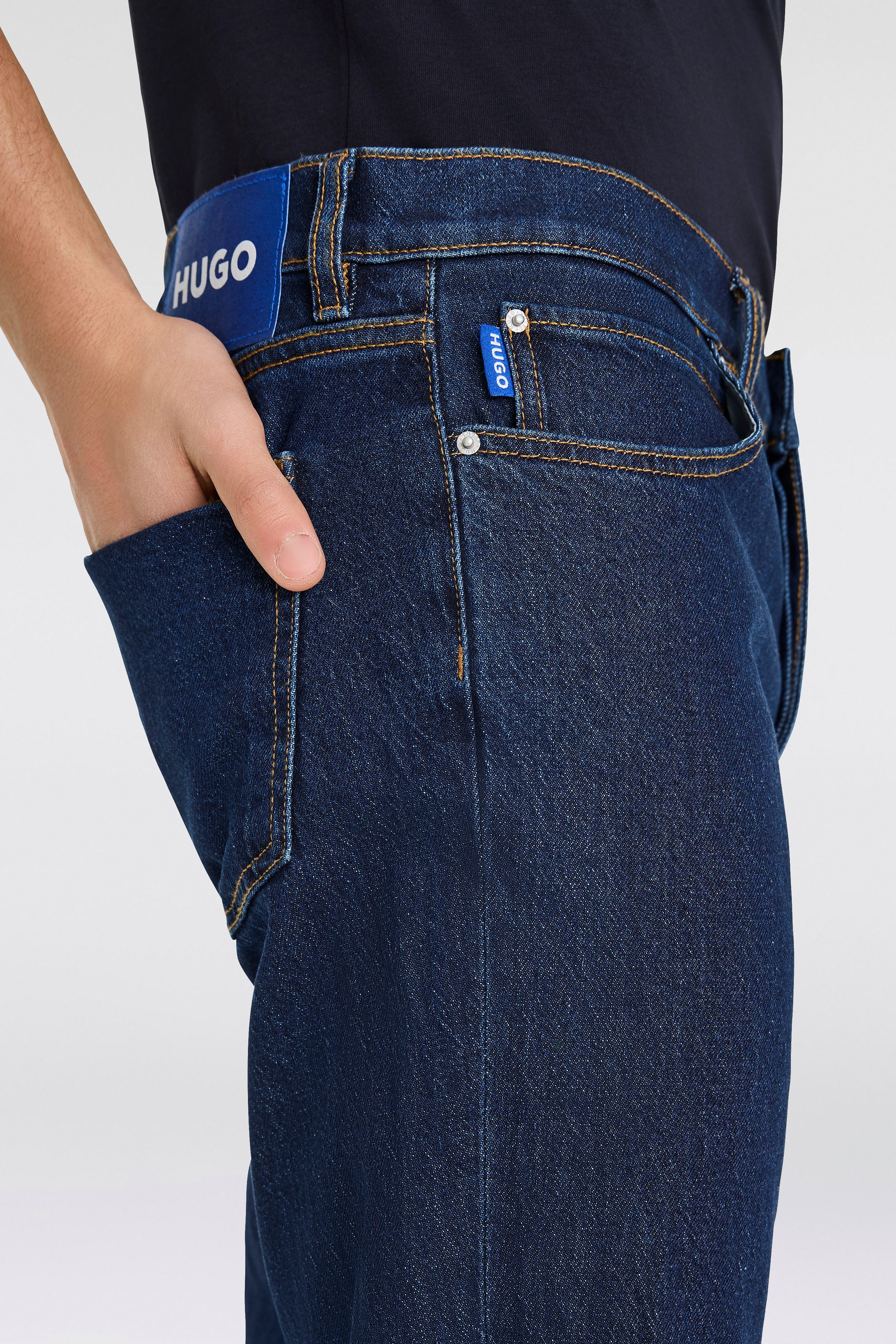 HUGO Blue Tapered jeans Brody met stone-washed-finish