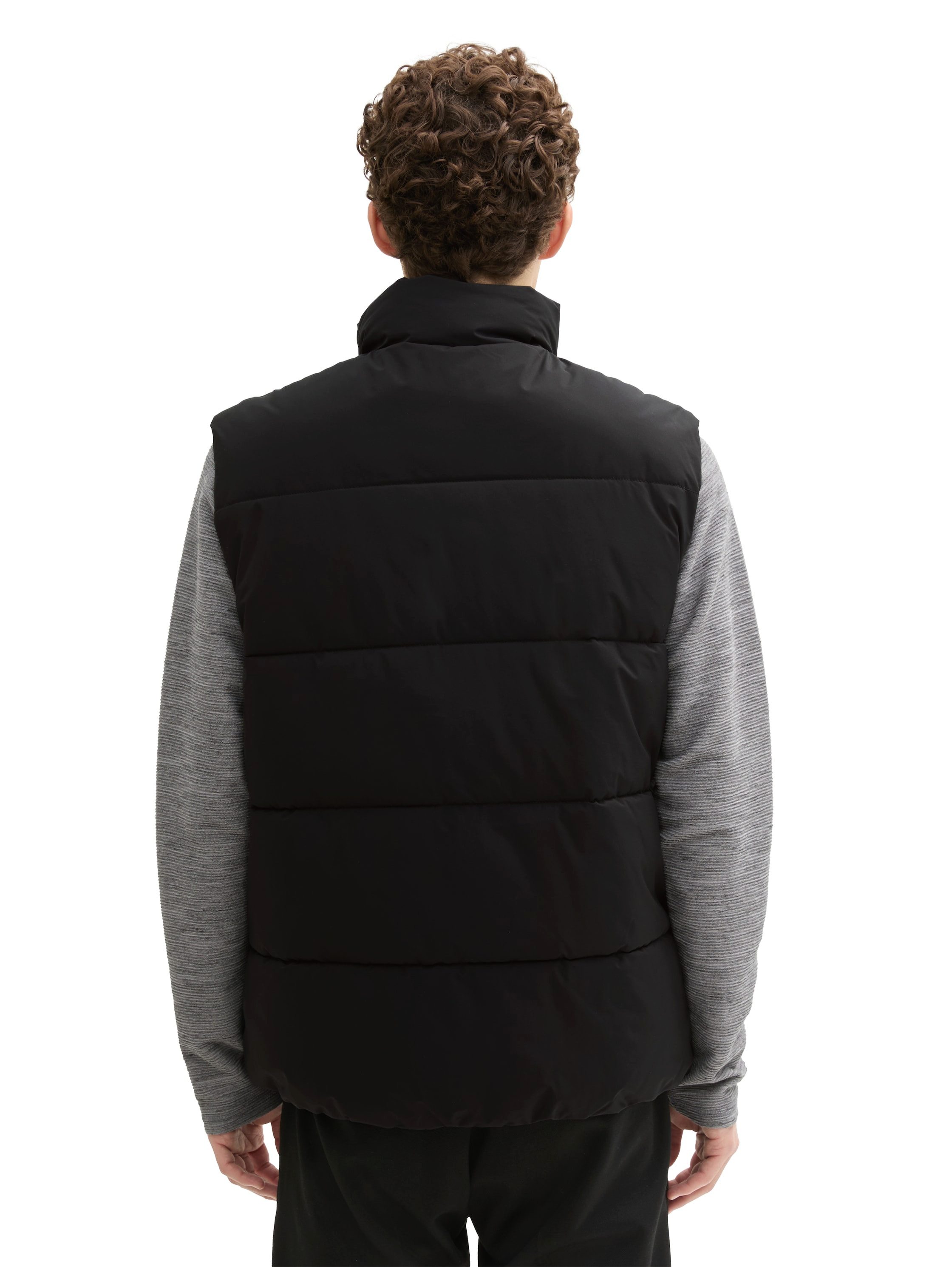 Tom Tailor Denim Bodywarmer met opstaande kraag en logo borduurwerk