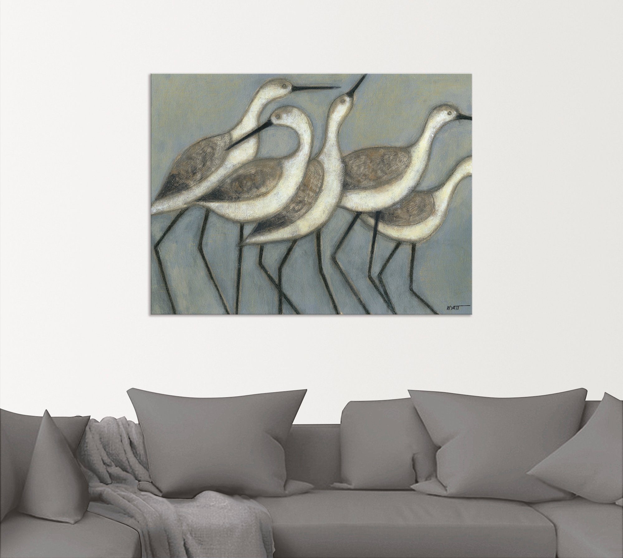 Artland Aluminium dibond print Kustvogels II geschikt voor binnen en buiten, buitenafbeelding