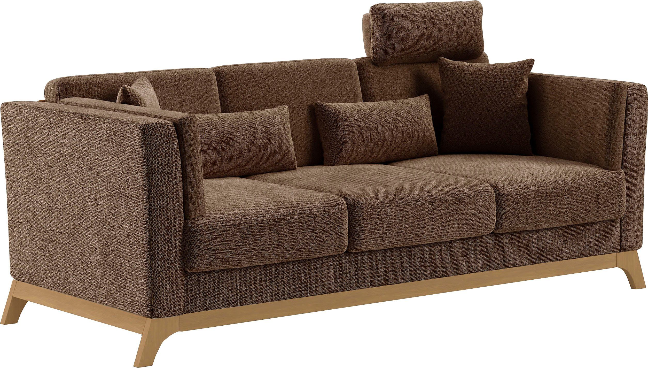 Home affaire 3-zitsbank Viva met houten frame van eikenhout