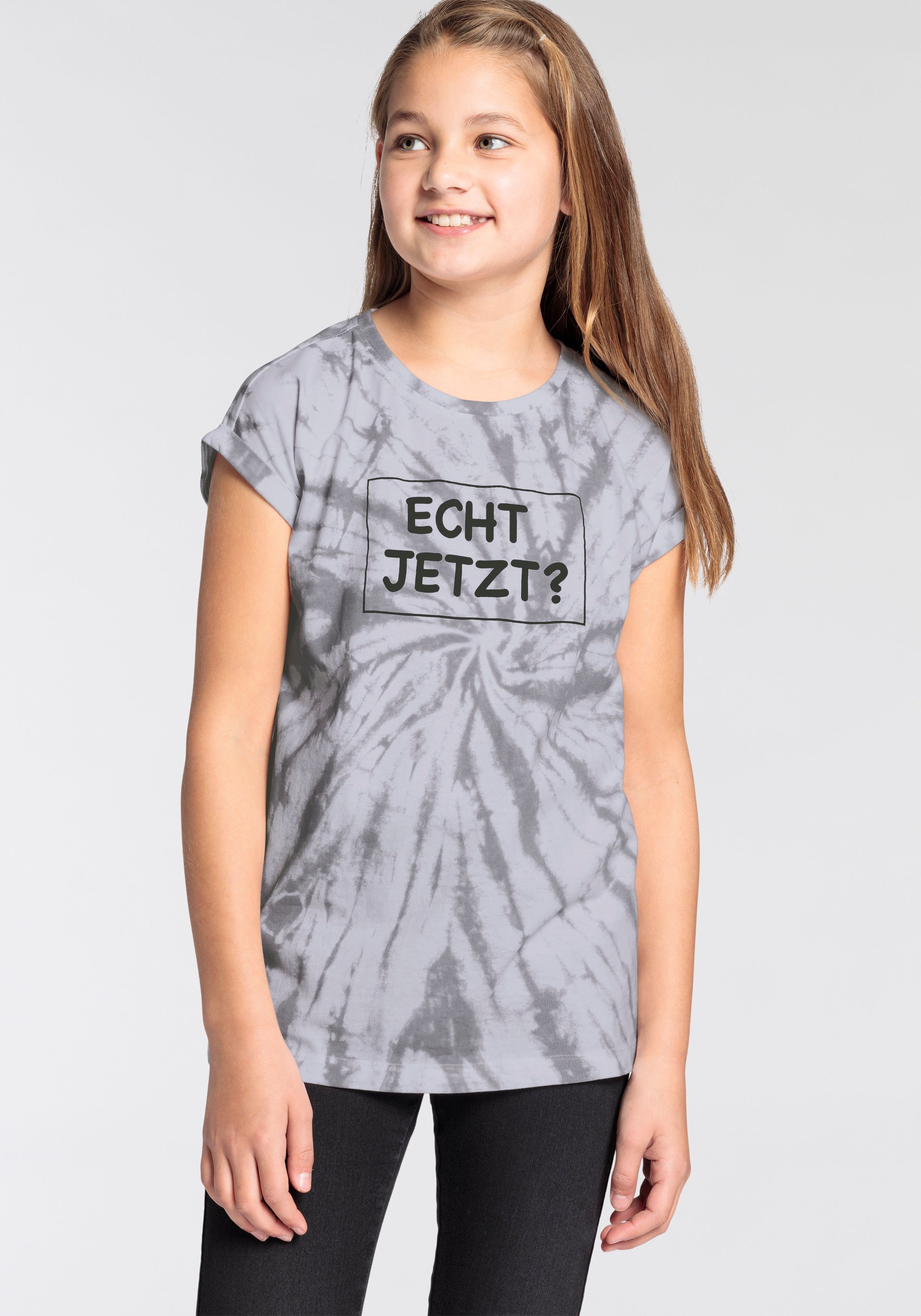 KIDSWORLD T-shirt ECHT JETZT? Korte mouwen, casual pasvorm, met allover-print en statements