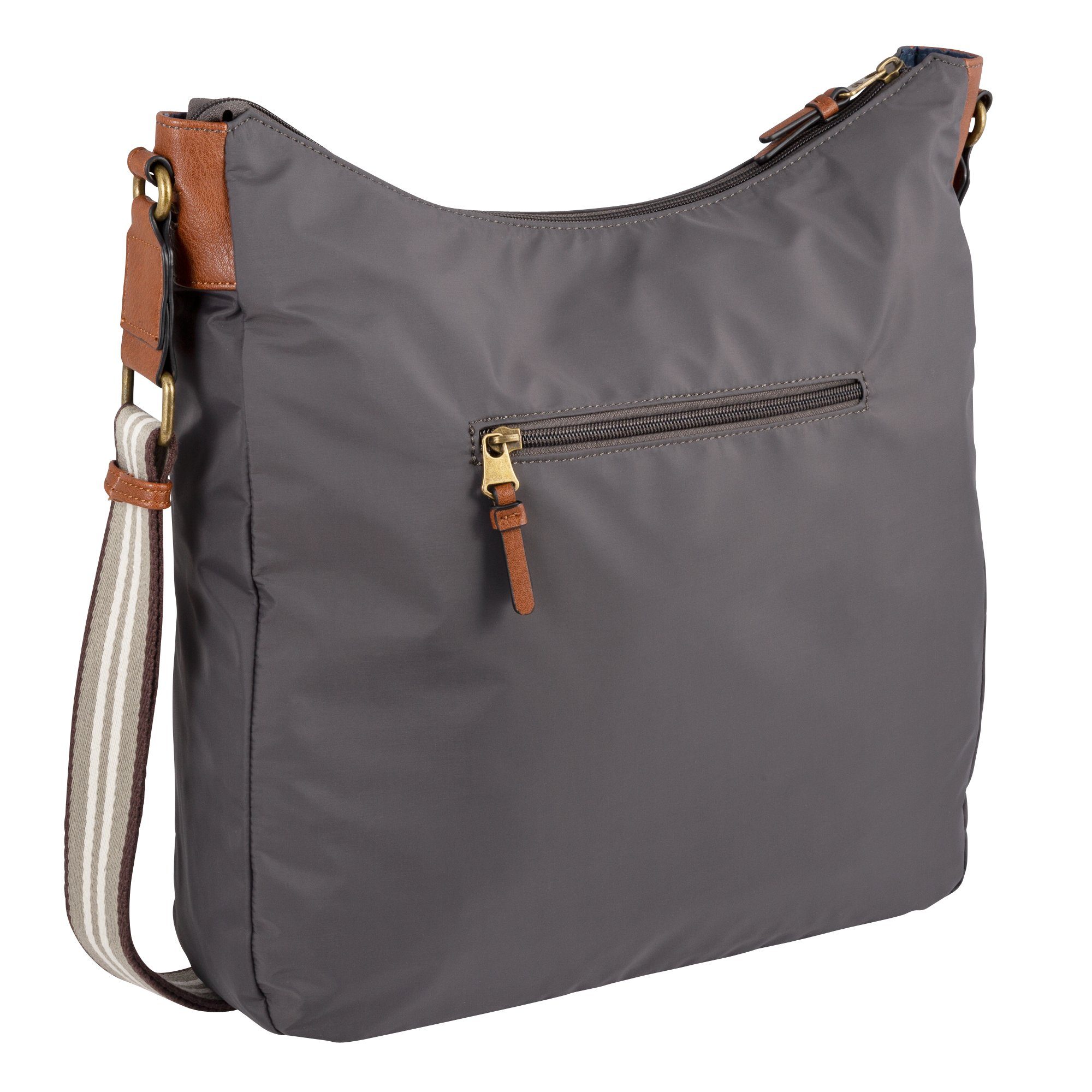 camel active Hobo-tas Bari van hoogwaardig mat nylon met gestreept geweven band