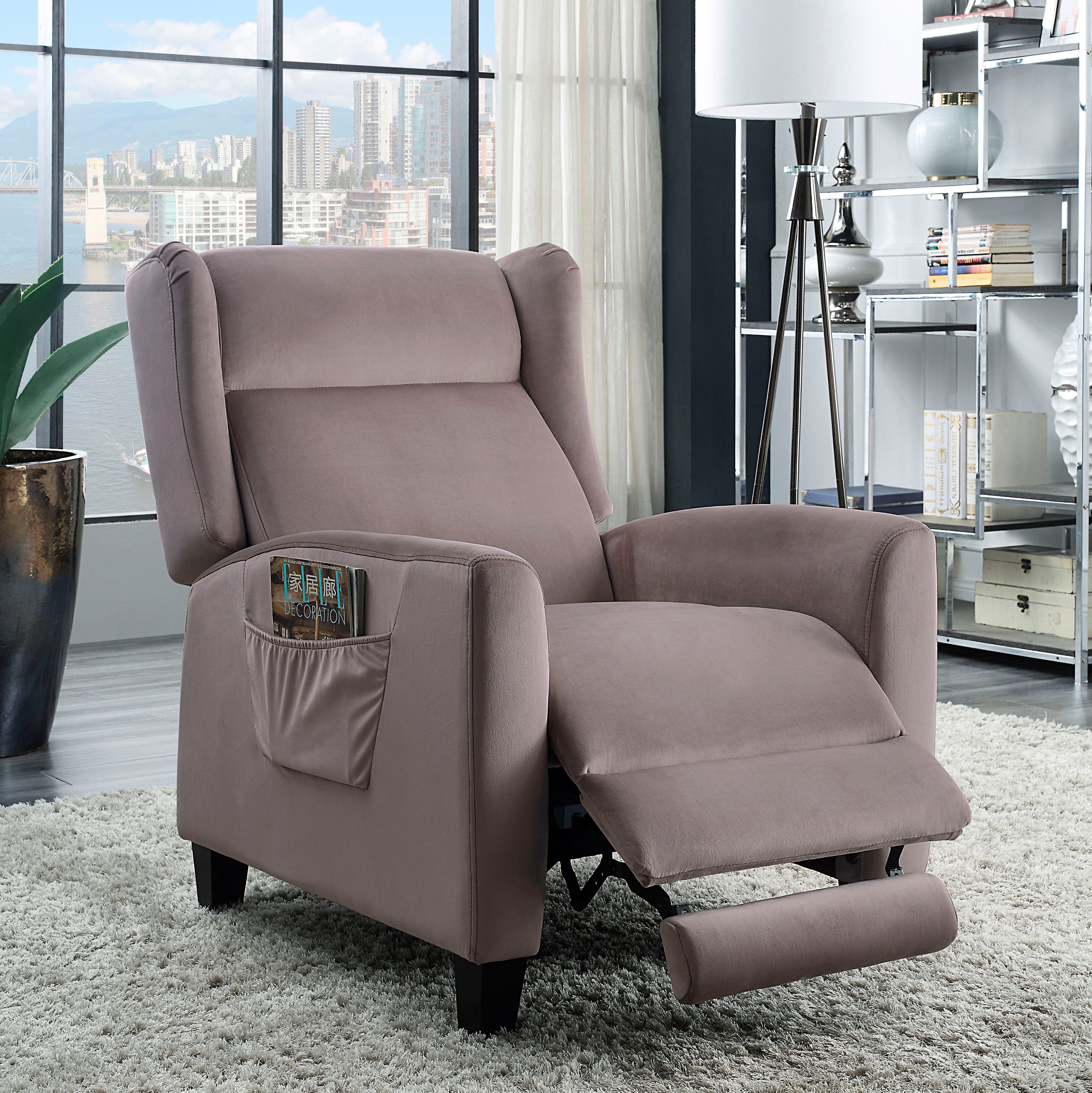 ATLANTIC home collection Relaxfauteuil Timo klassieke oorfauteuil met relaxfunctie en praktisch zijvak