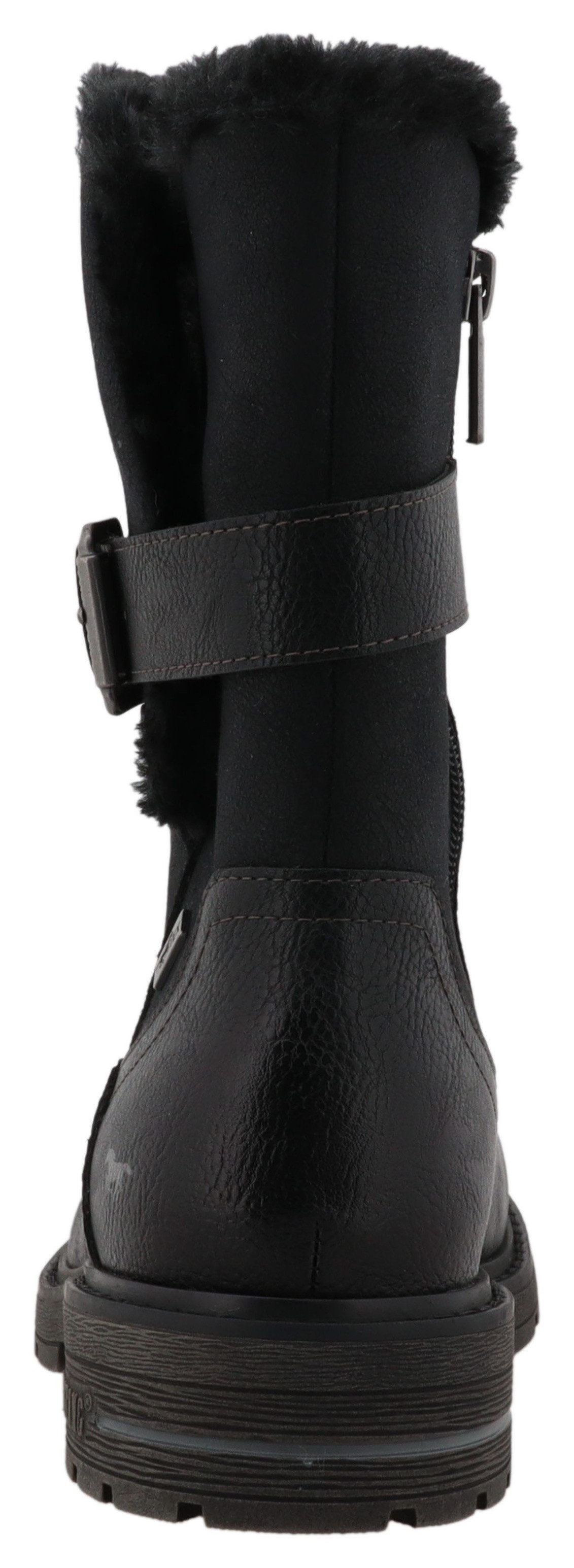 Mustang Shoes Winterlaarzen Bienke Biker boots met blokhak en sierriem