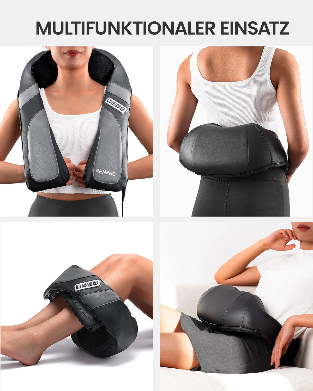 Renpho Nekmassage apparaat Shiatsu Nacken-& Schultermassagegerät U-Neck Go SNM067