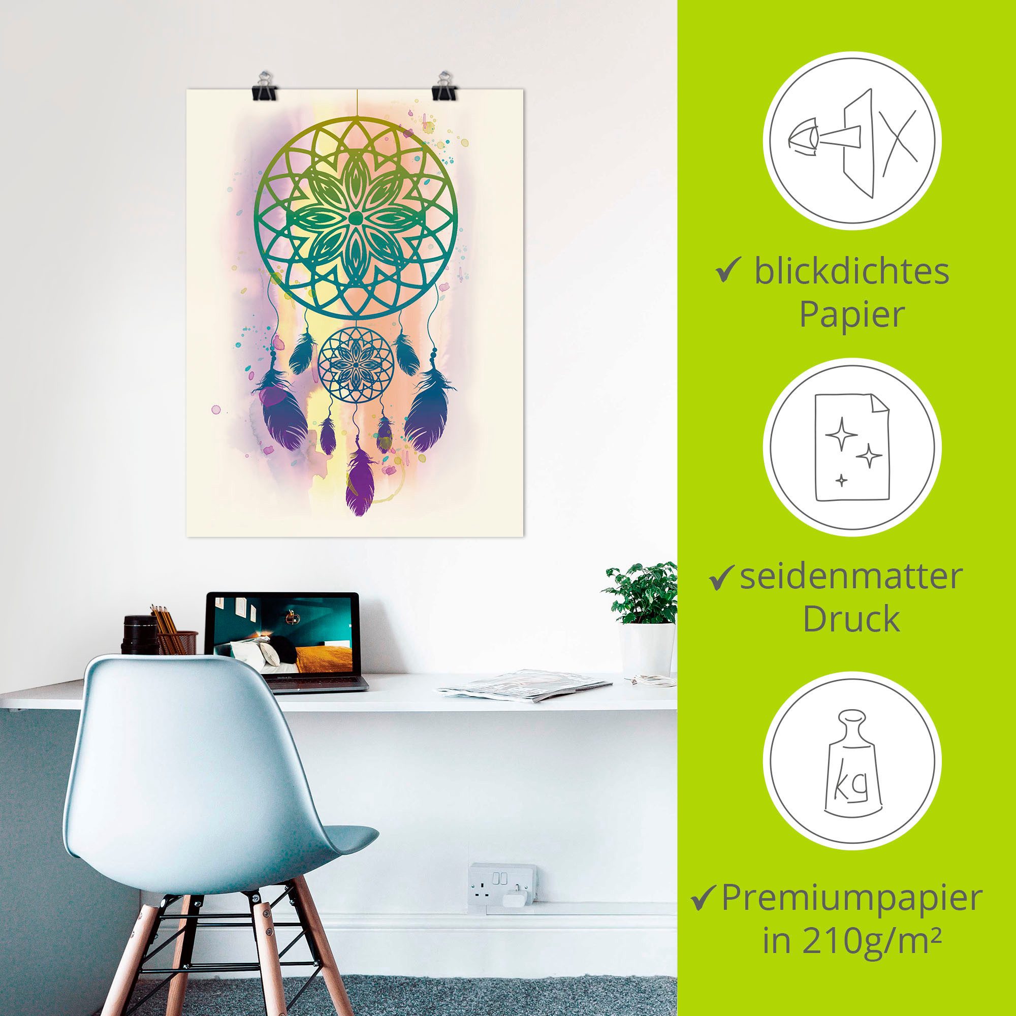 Artland Artprint Dromenvanger waterkleur als artprint op linnen, poster, muursticker in verschillende maten