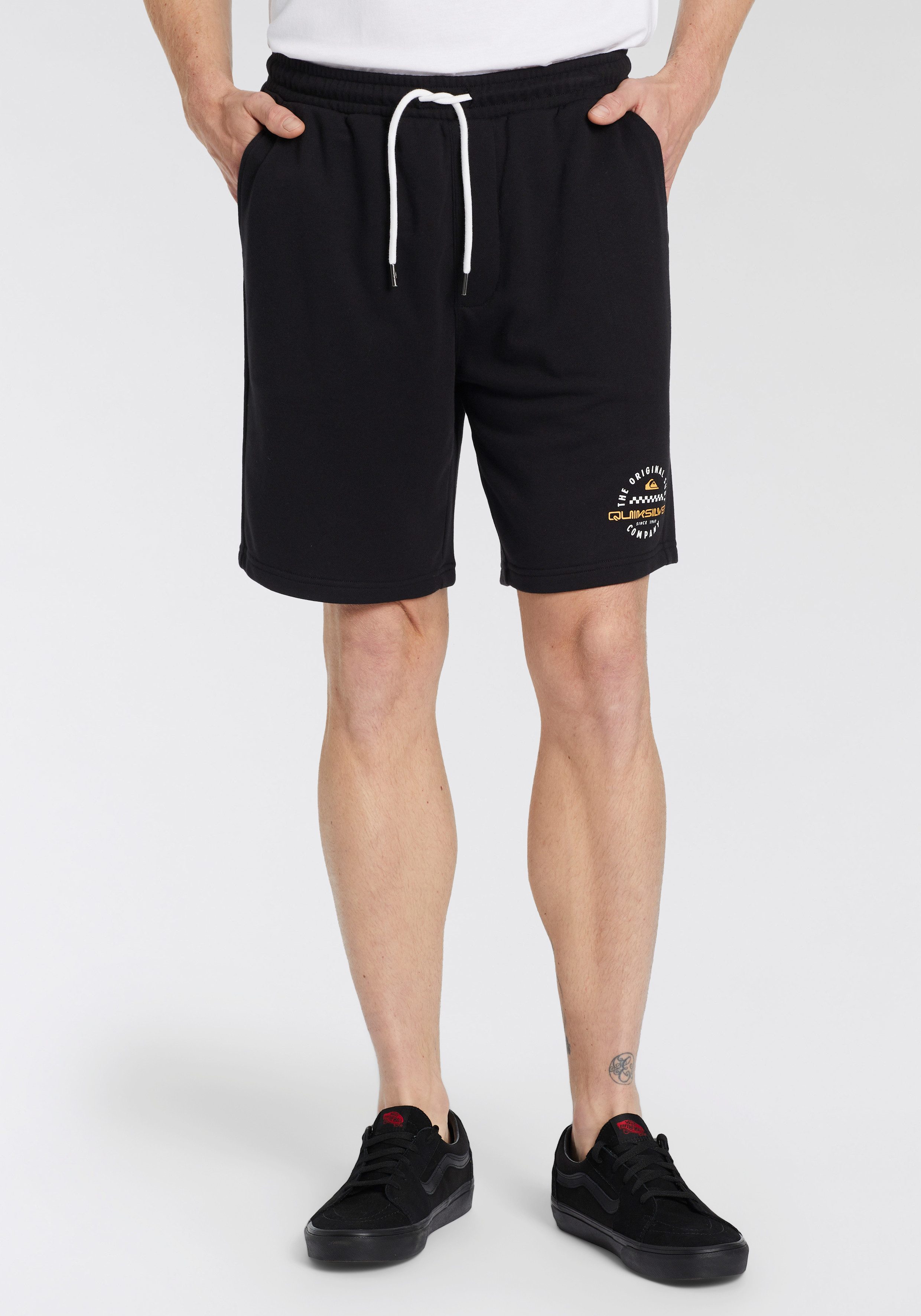Quiksilver Sweatshort POST IT FLEECE SHORT YM met zacht fleece materiaal (1-delig) heren sportshorts maat XXL zwart