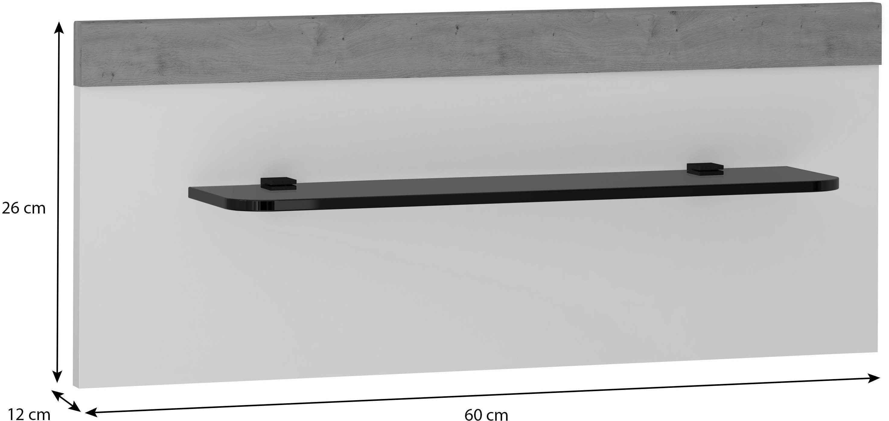 WIEMANN Opzetpaneel Asti met glazen plateau (set van 2)