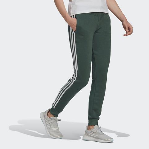 adidas Adidas essentials fleece 3-stripes joggingbroek groen dames dames