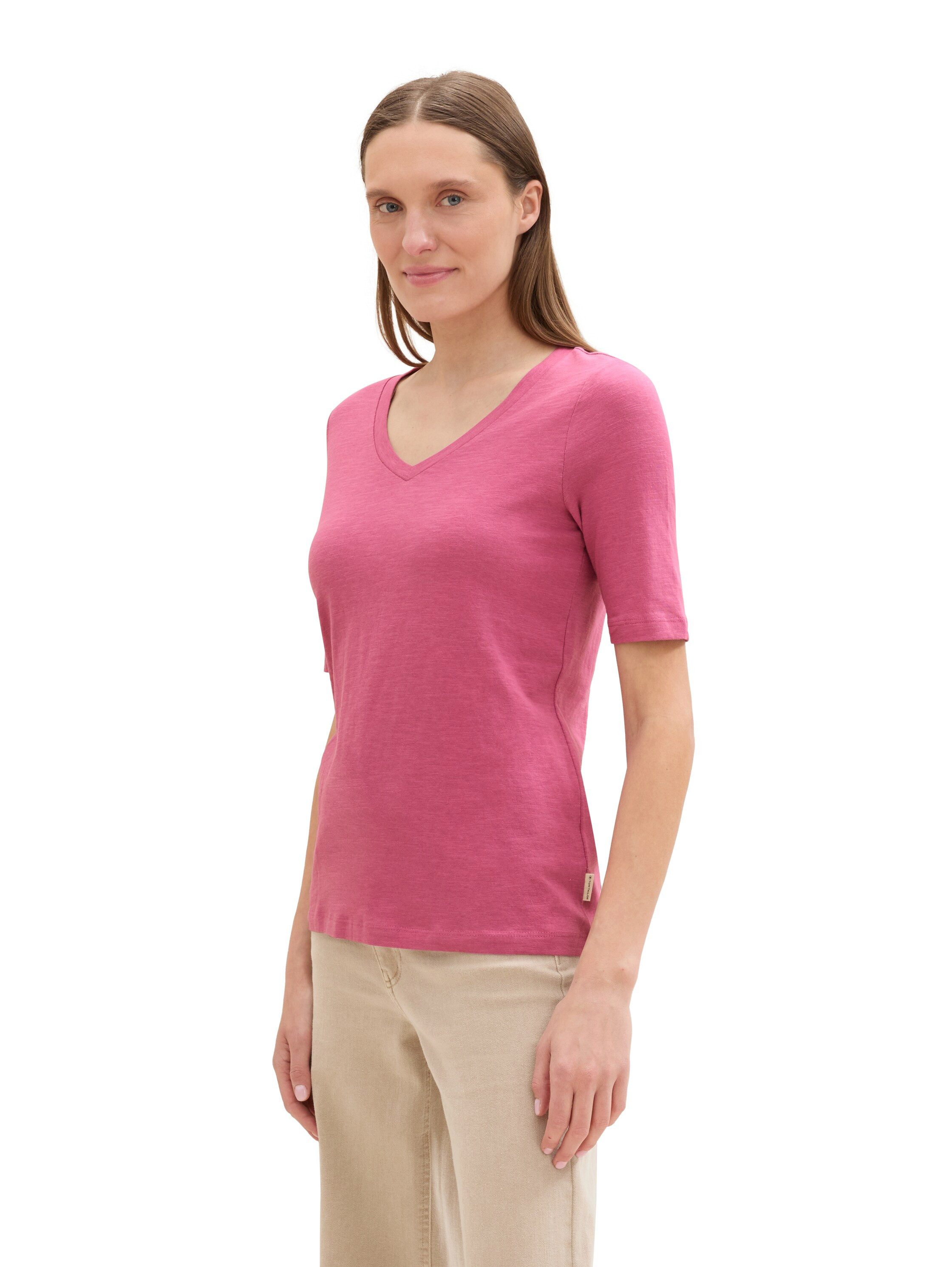 Tom Tailor Shirt met V-hals met bio-katoen