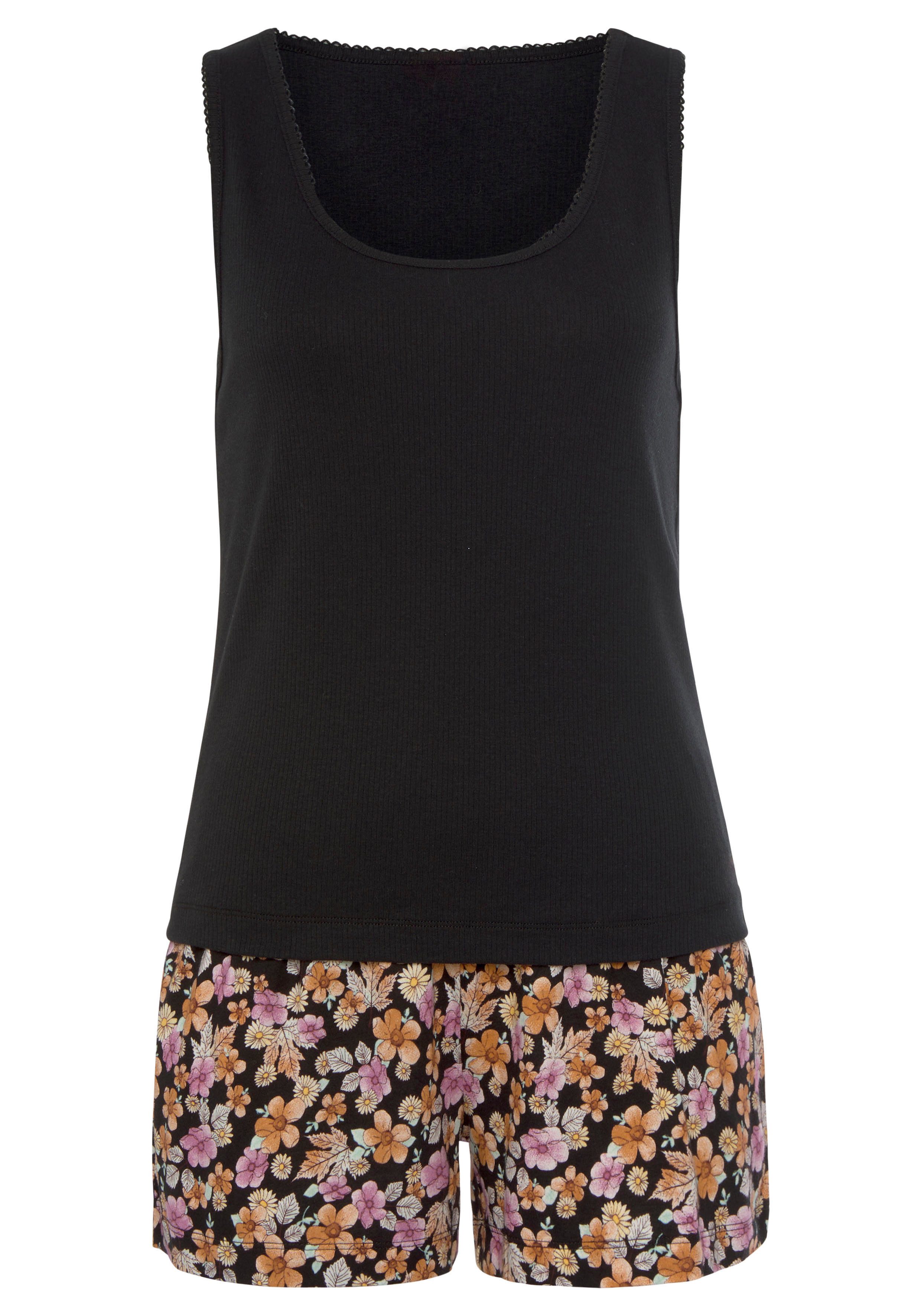 Vivance Dreams Shortama met mooie bloemenprint (set, 2-delig)