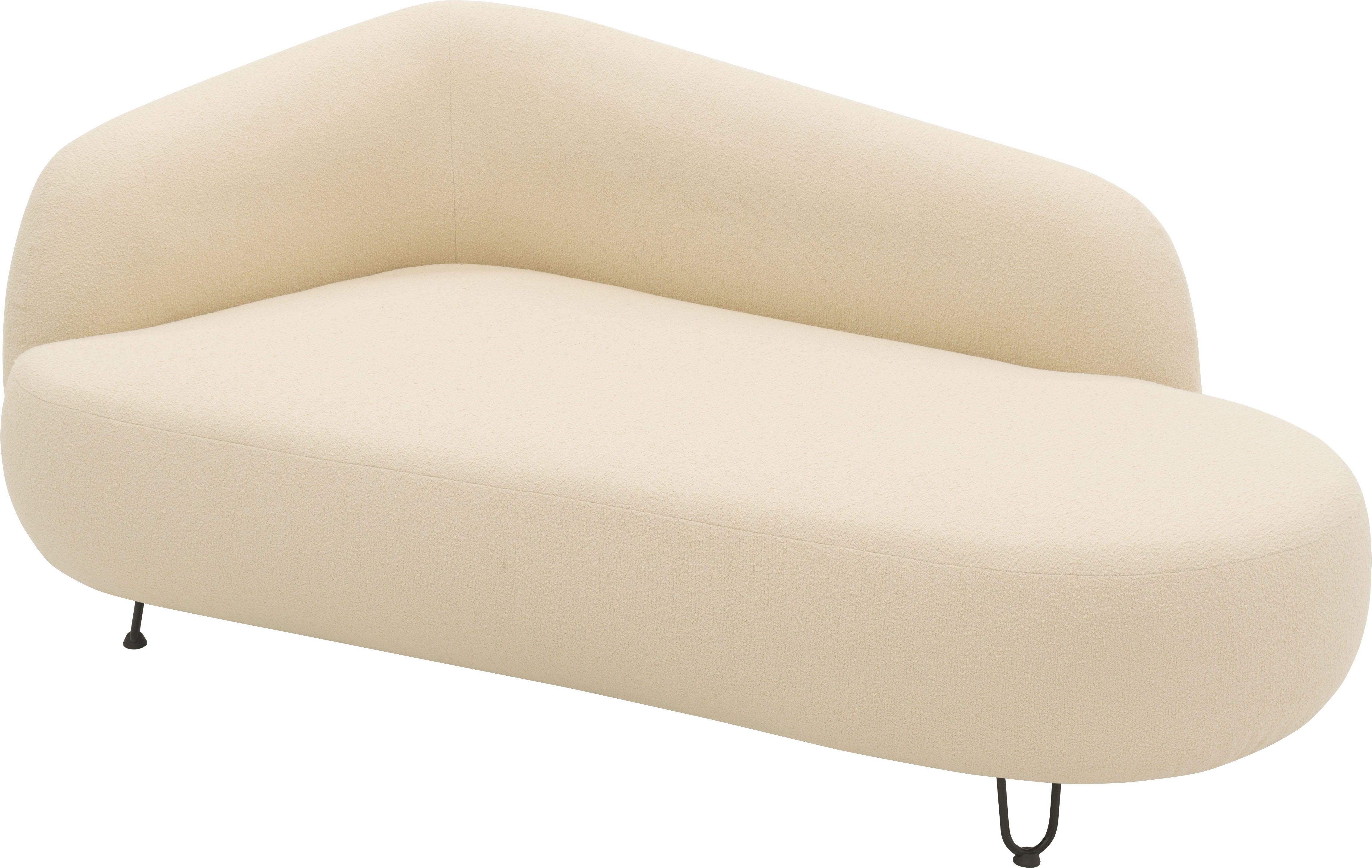 DOMO collection Récamier Poika, ook als fauteuil en poef bestelbaar, bekleding van faux fur