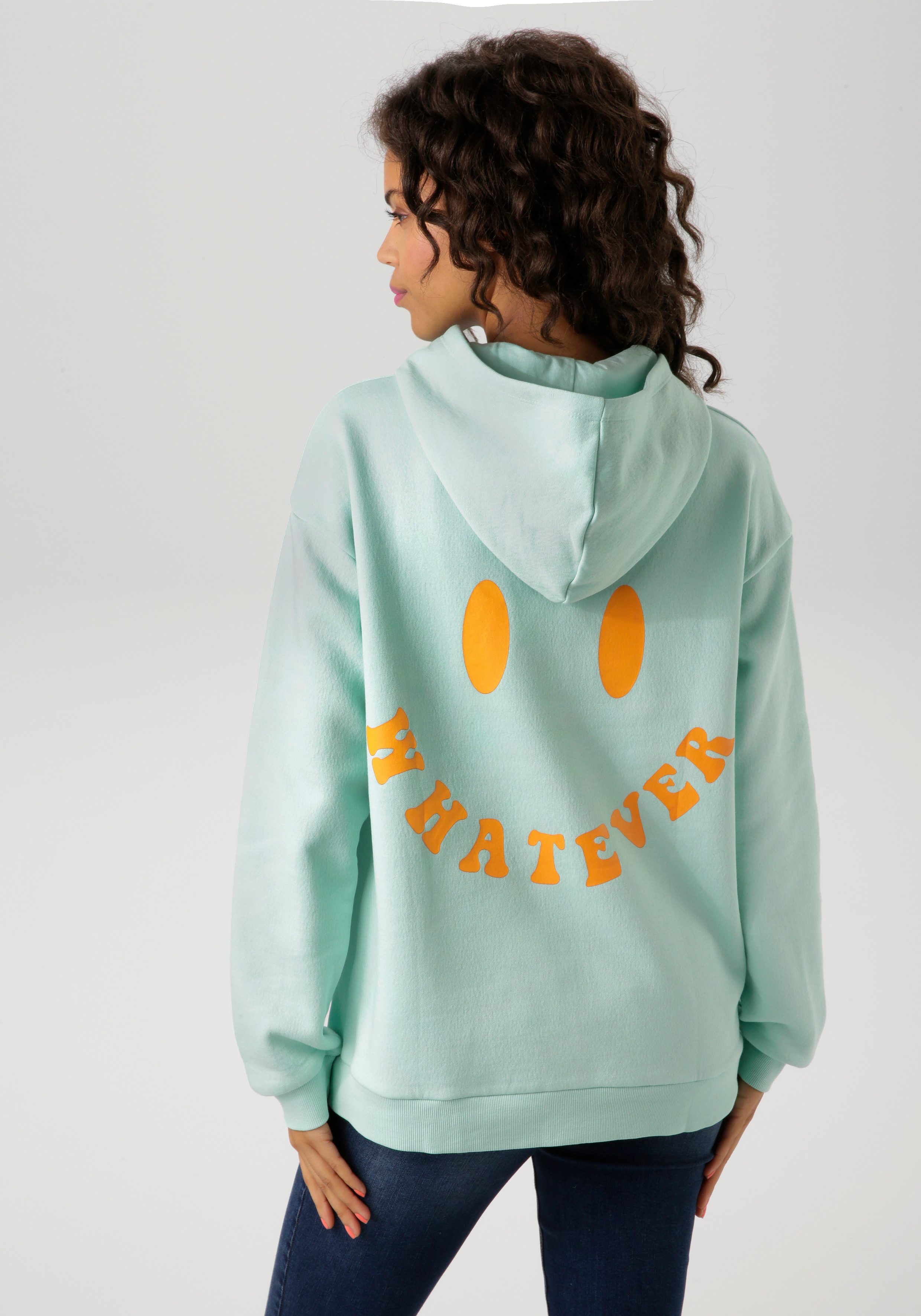 Aniston CASUAL Hoodie met smiley op de rug nieuwe collectie