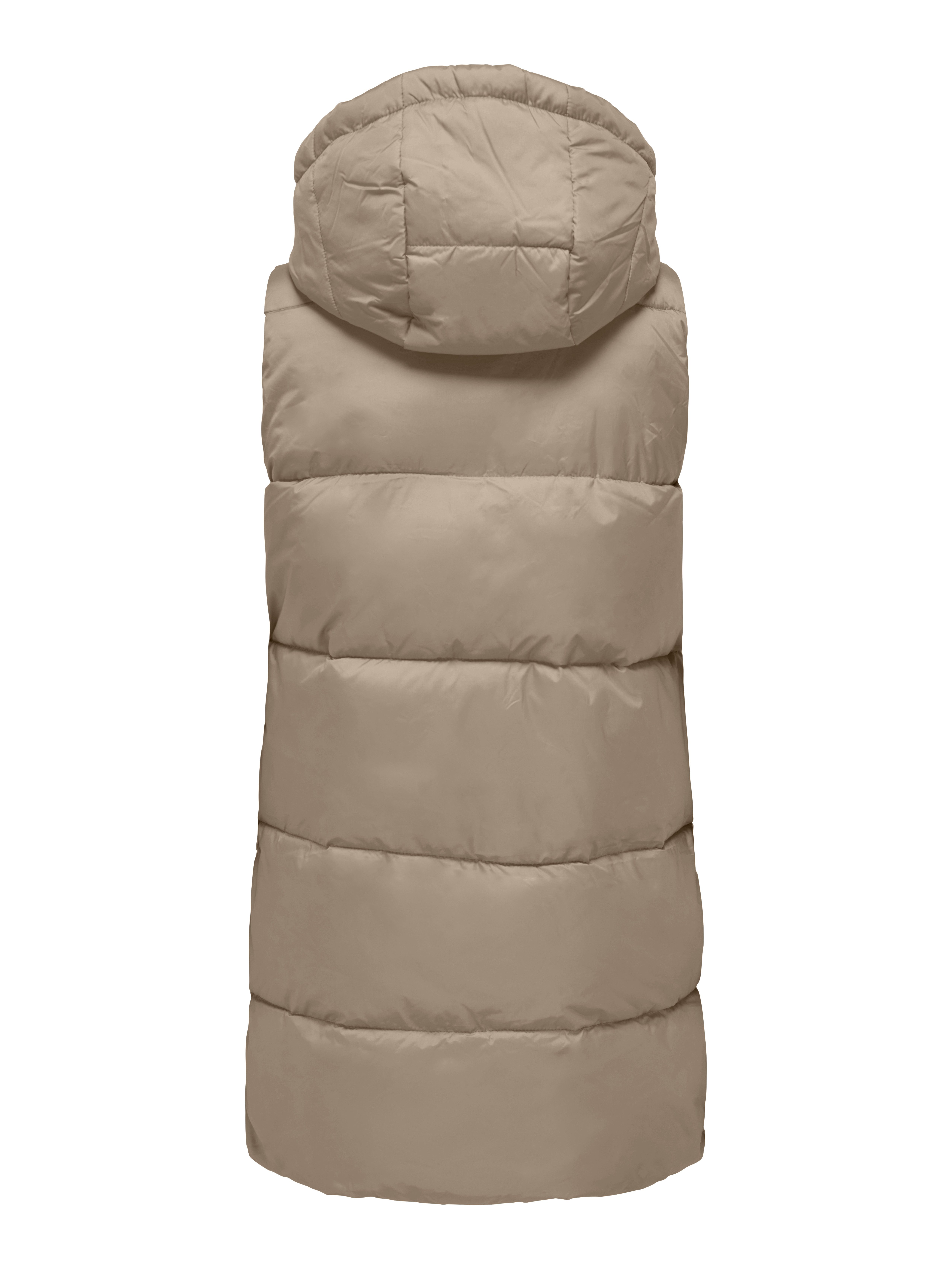 Only Bodywarmer ONLASTA – Lange gewatteerde bodywarmer met capuchon voor koude dagen