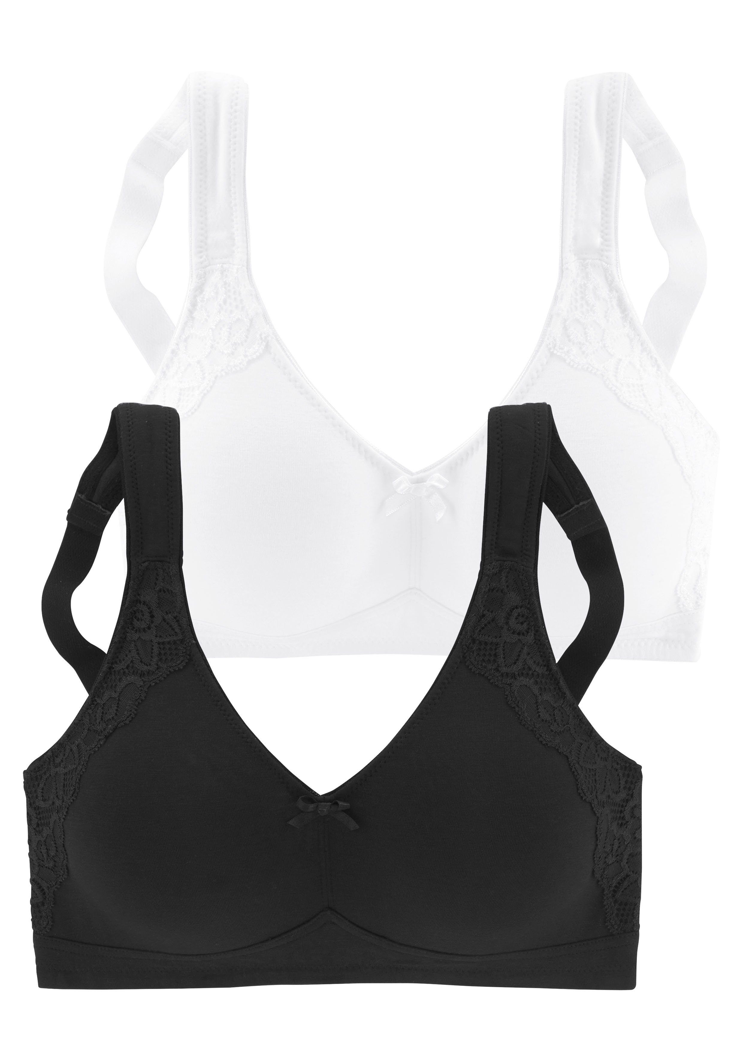 Petite fleur Soft-bh zonder beugels, van katoen (Set van 2)