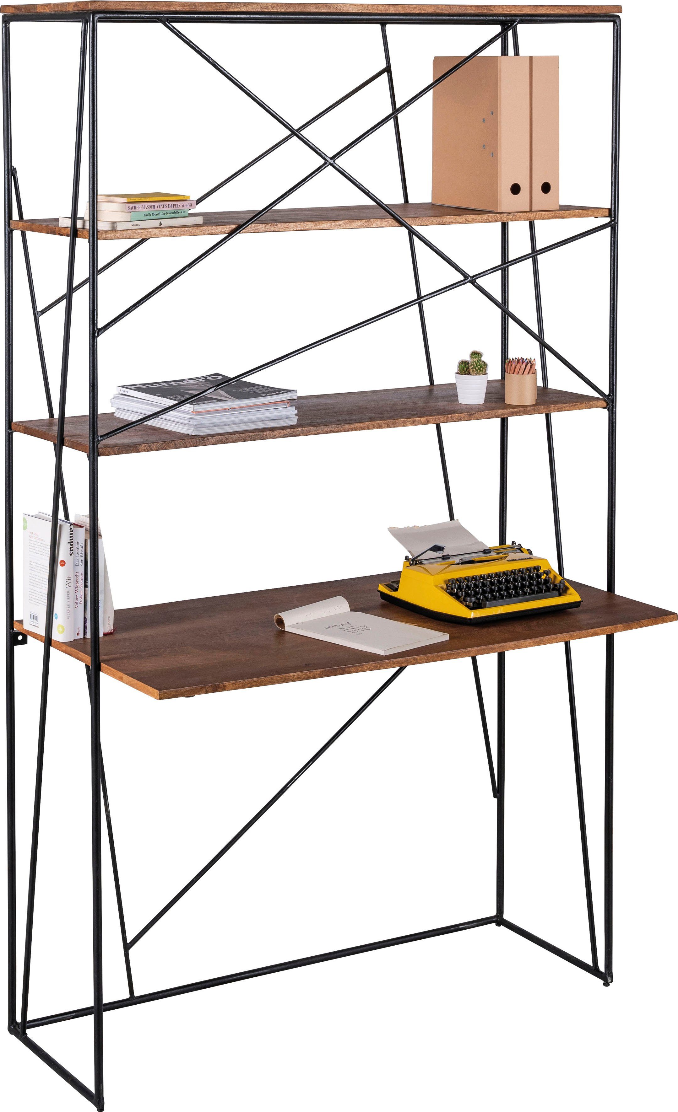 TOM TAILOR HOME Secretaire T-NEST SHELF OFFICE groot, open bureaurek, van mangohout en metaal