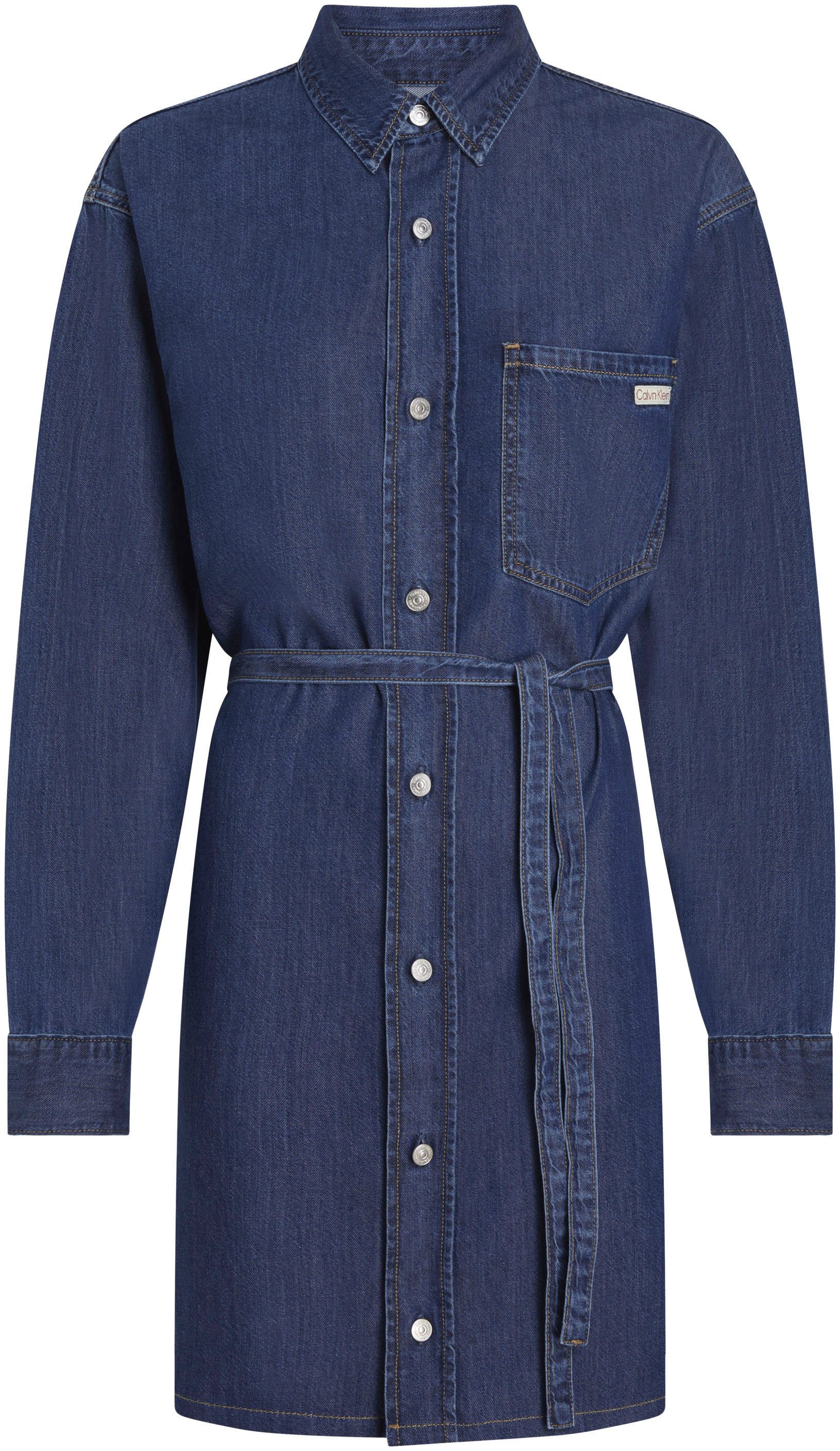 Calvin Klein Jeans jurk BELTED TENCEL DENIM SHIRT DRESS