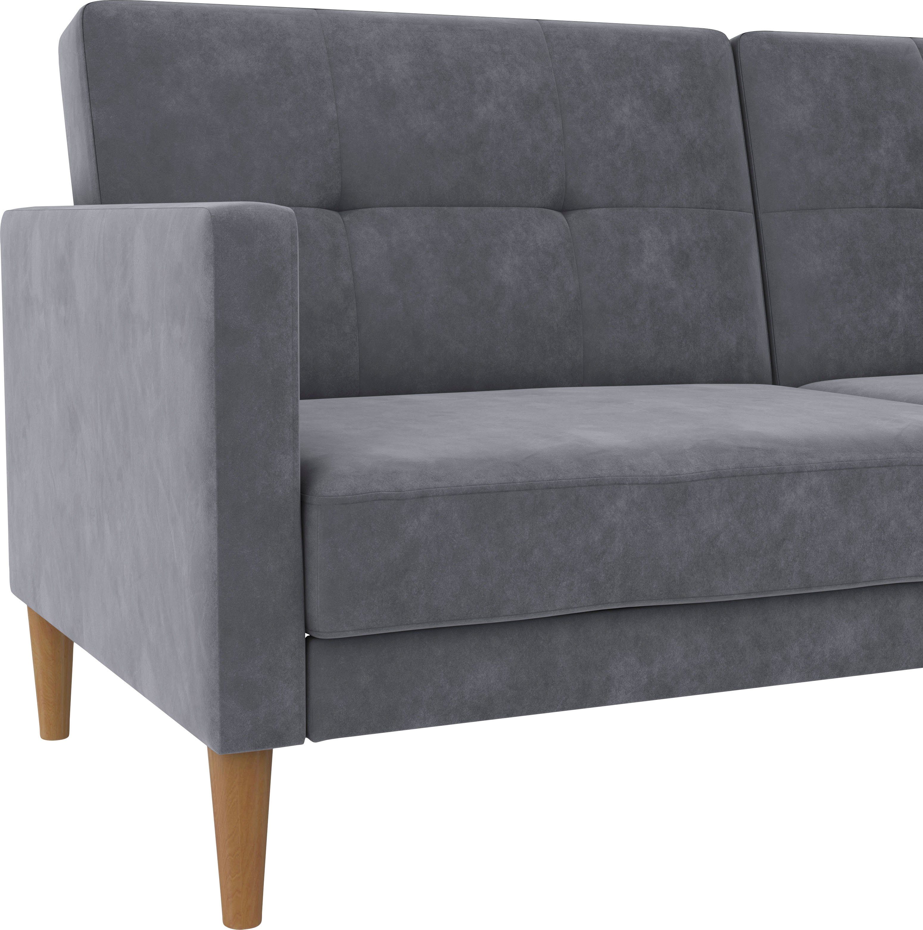 Dorel Home 3-zitsbank Lilly Bedfunctie, rugleuning 3-voudig verstelbaar, zithoogte 43 cm