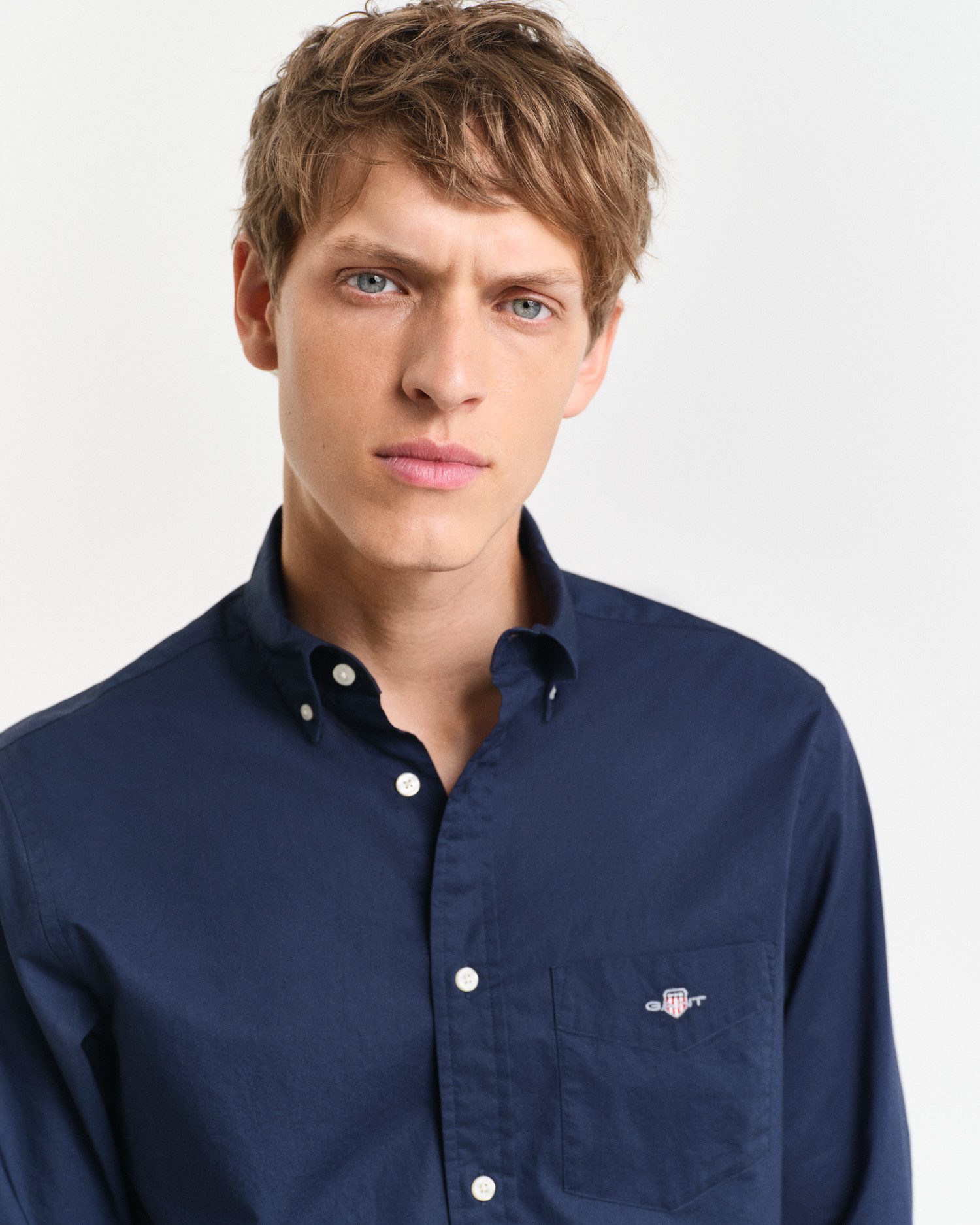 Gant Overhemd met lange mouwen Regular fit poplin overhemd licht slijtvast easy care