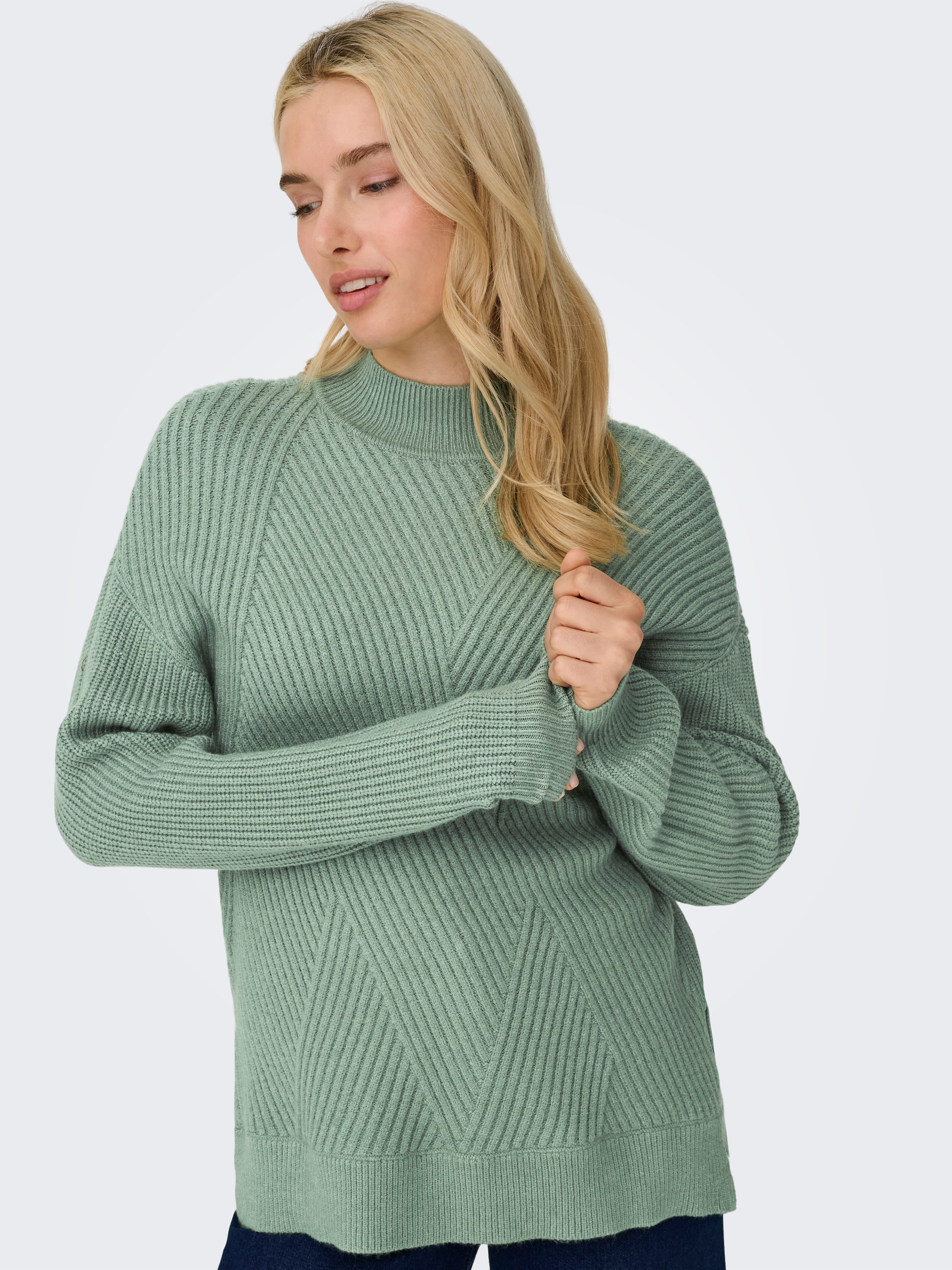 Only Gebreide trui ONLNELI LS HIGHNECK RIB PULLOVER EX KNT