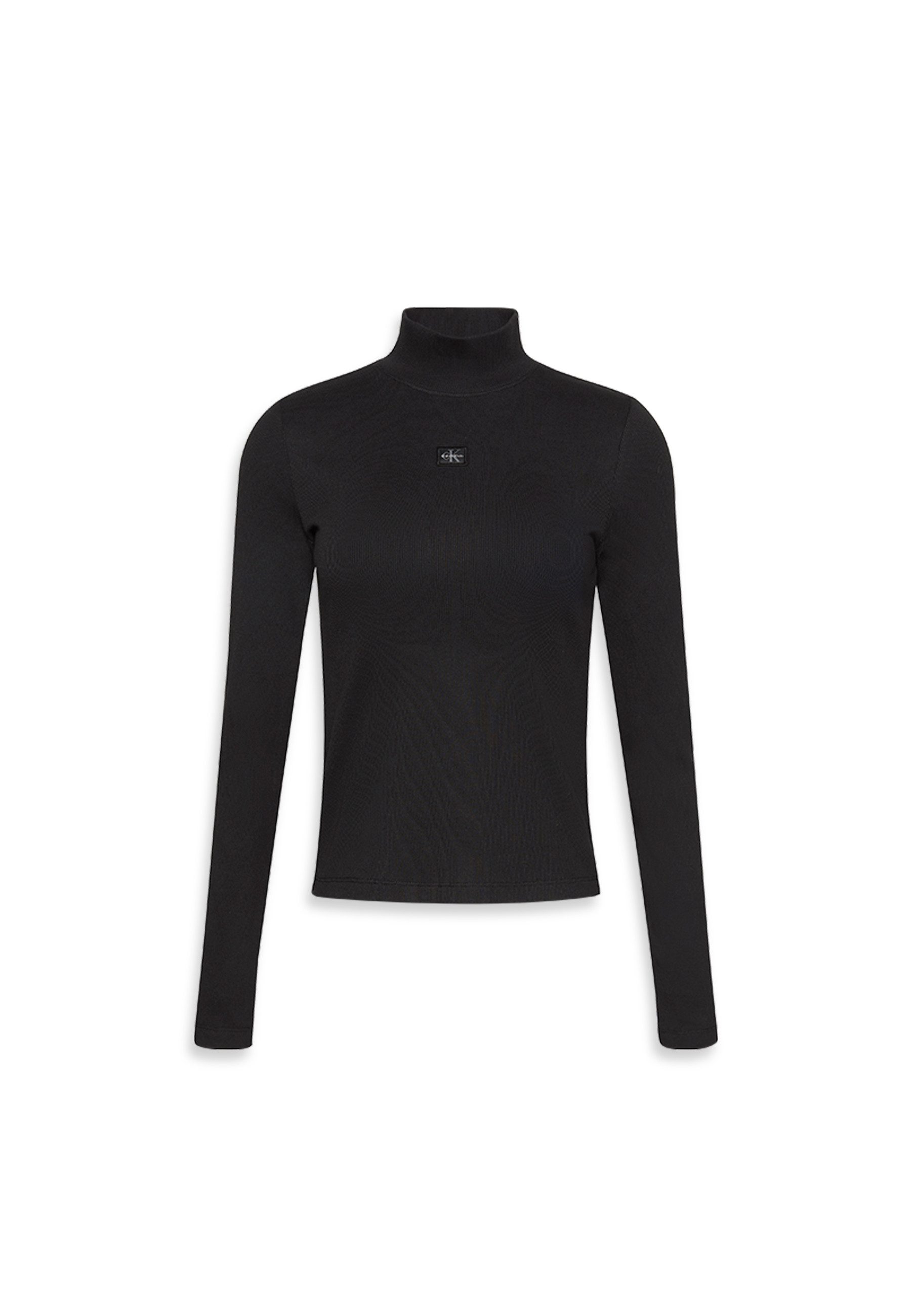 Calvin Klein Shirttop LS WOVEN LABEL TURTLENECK