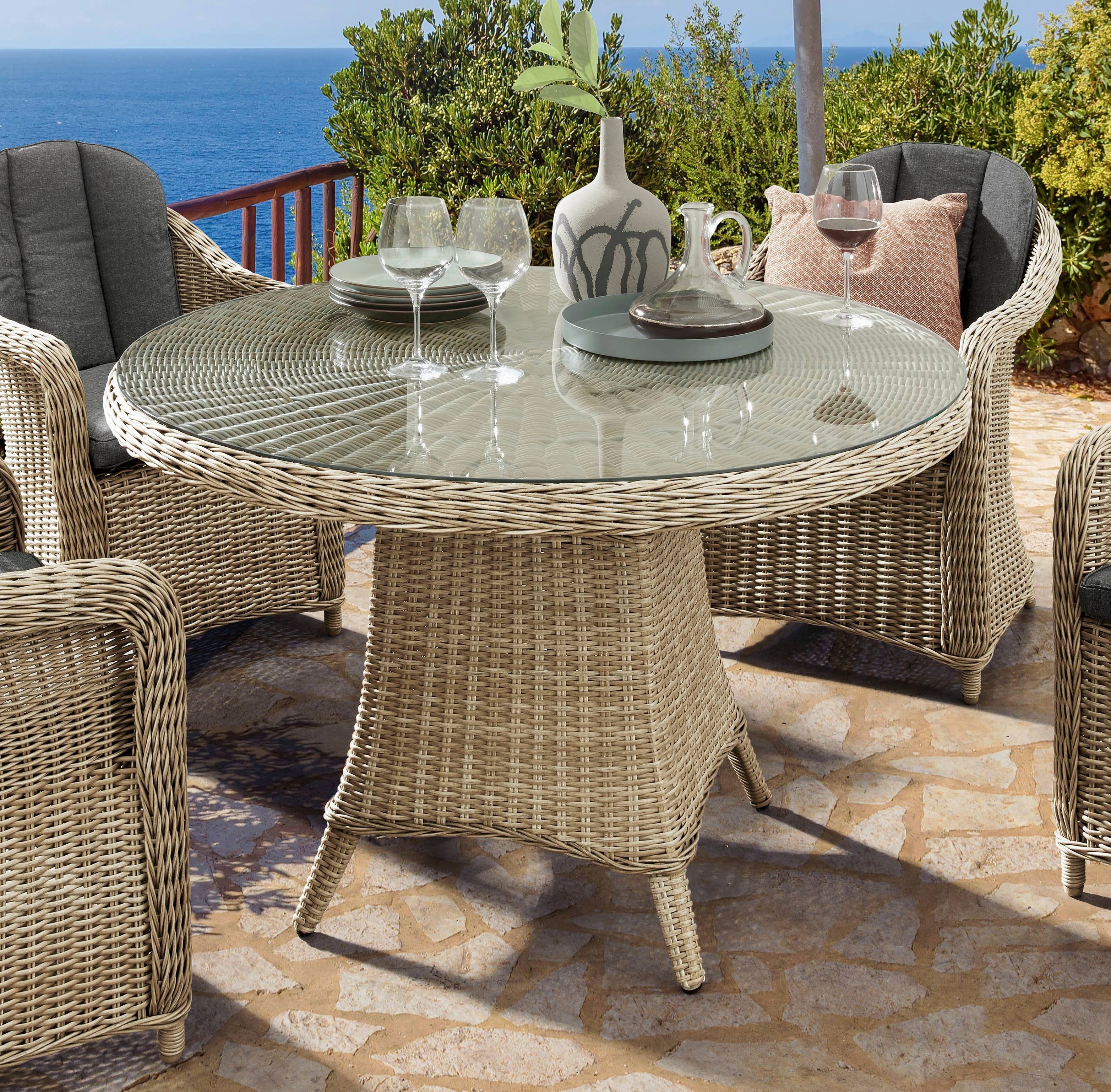 Destiny Tuin-eethoek MALAGA LUNA Aluminium, polyrotan (set, 13-delig)