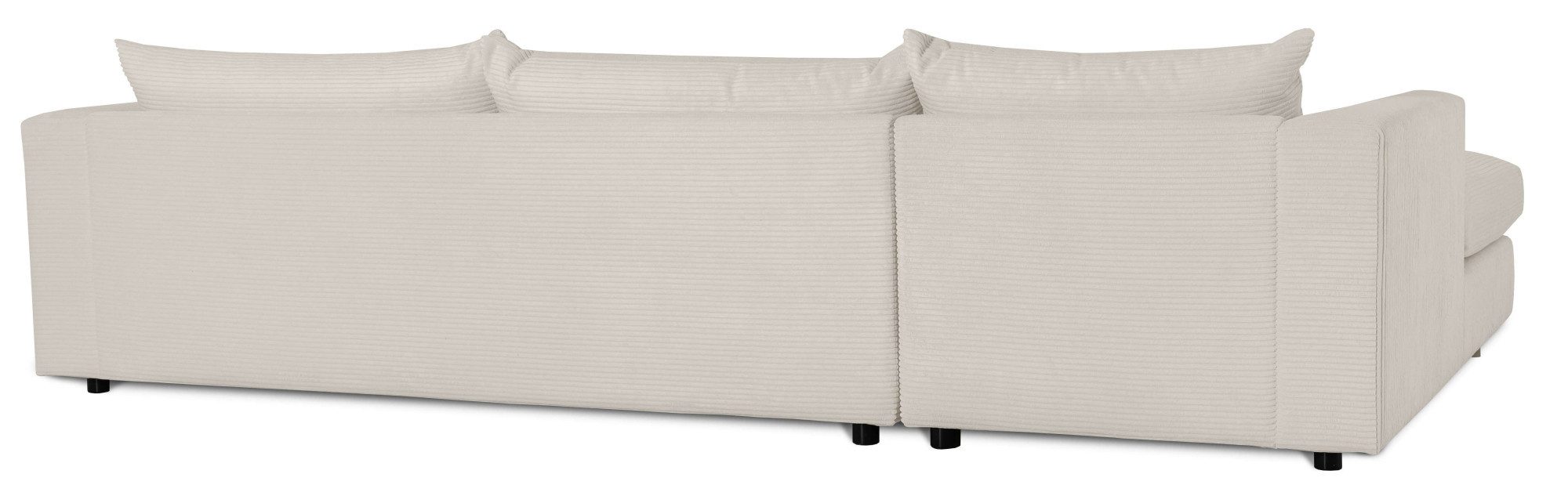 LeGer Home by Lena Gercke Hoekbank Avelina Breedte 297 cm, in cord- en chenille-stof, rugkussen met veren (2-delig)