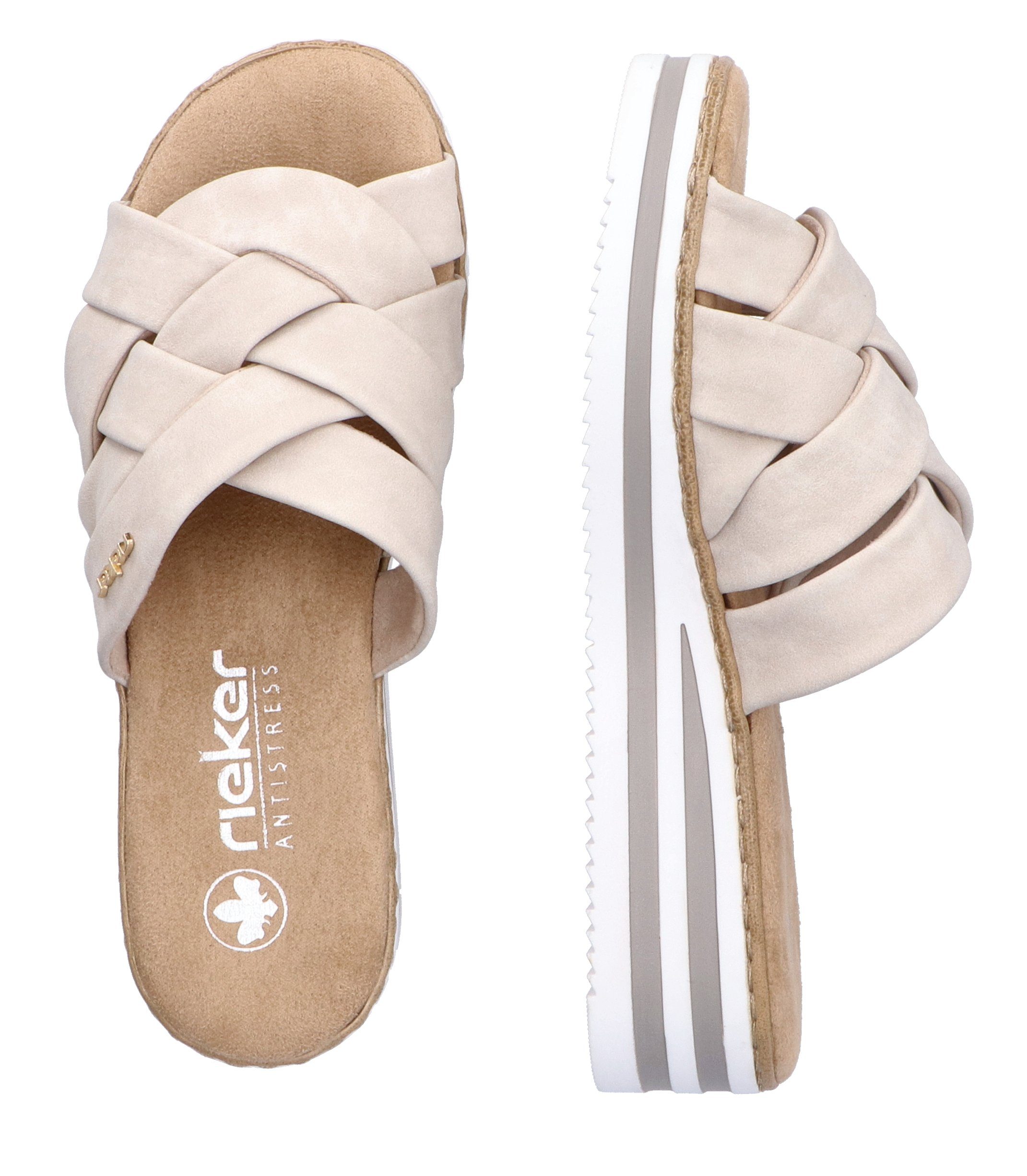 Rieker Slippers , sleehak, zomerschoen, pantoffels met zachte binnenzool