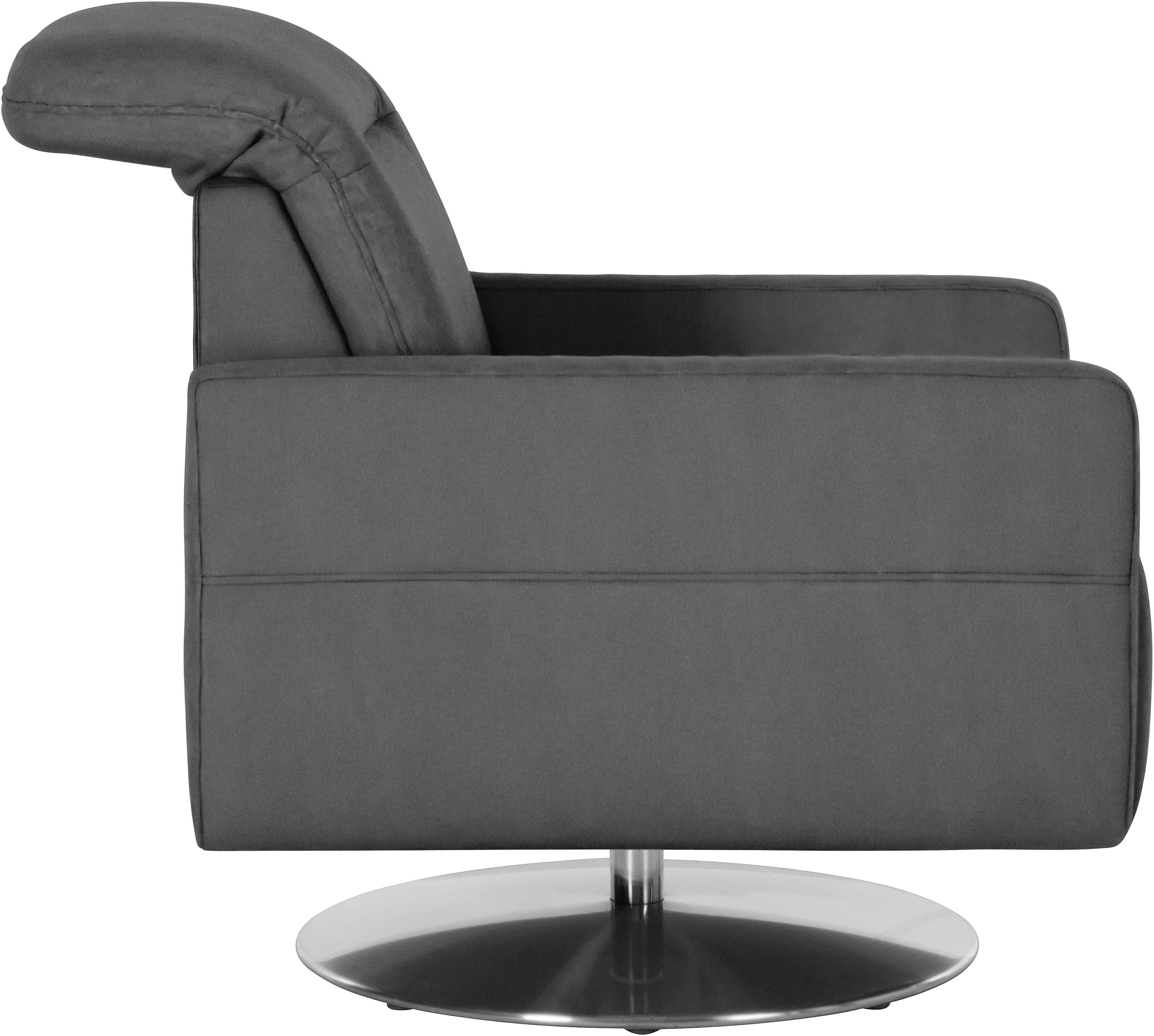sit&more Draaibare fauteuil GIZEH met verstelbare hoofdsteun, met binnenvering